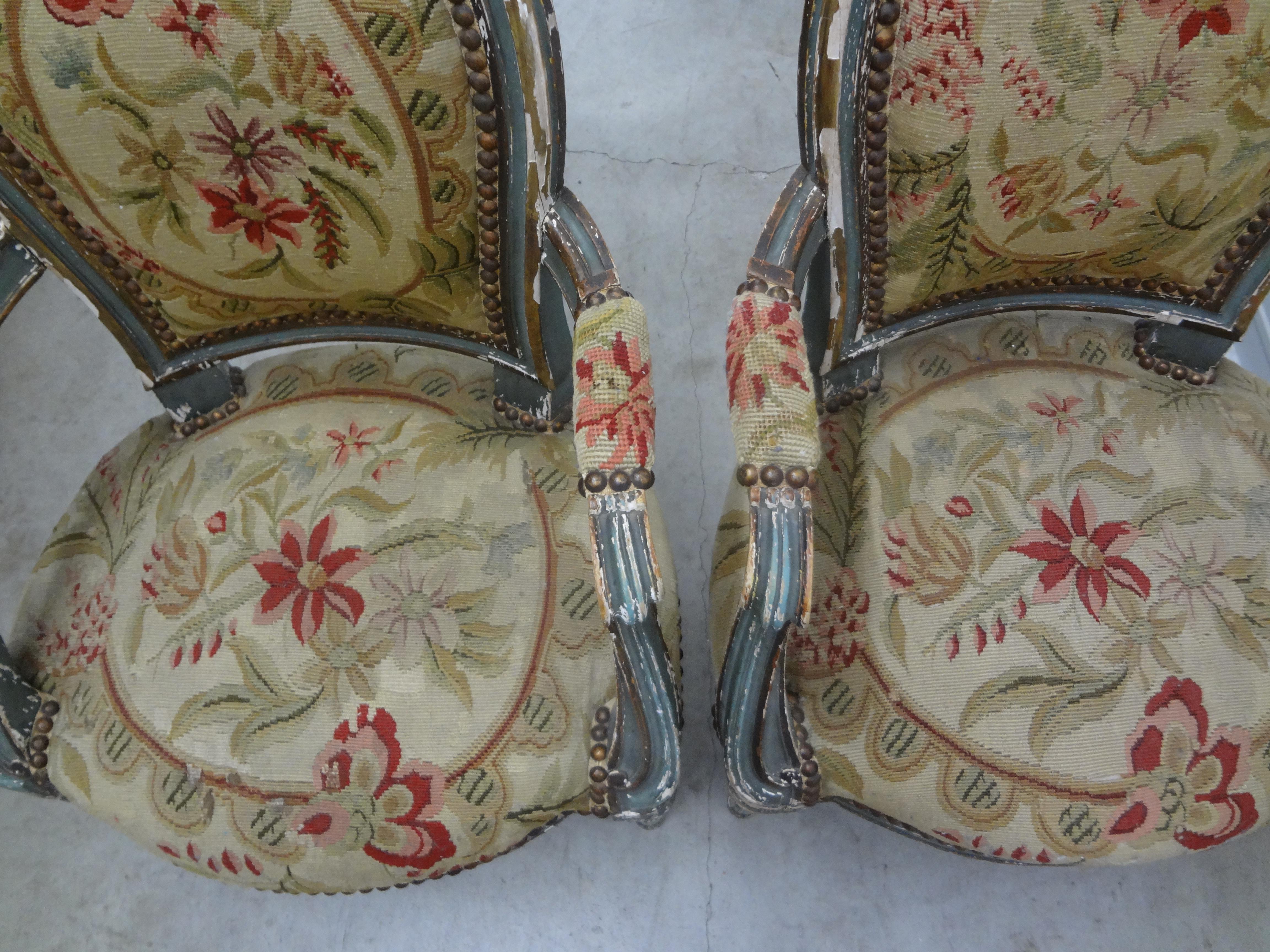 Pair of 19th Century French Régence Style Children's Chairs For Sale 10