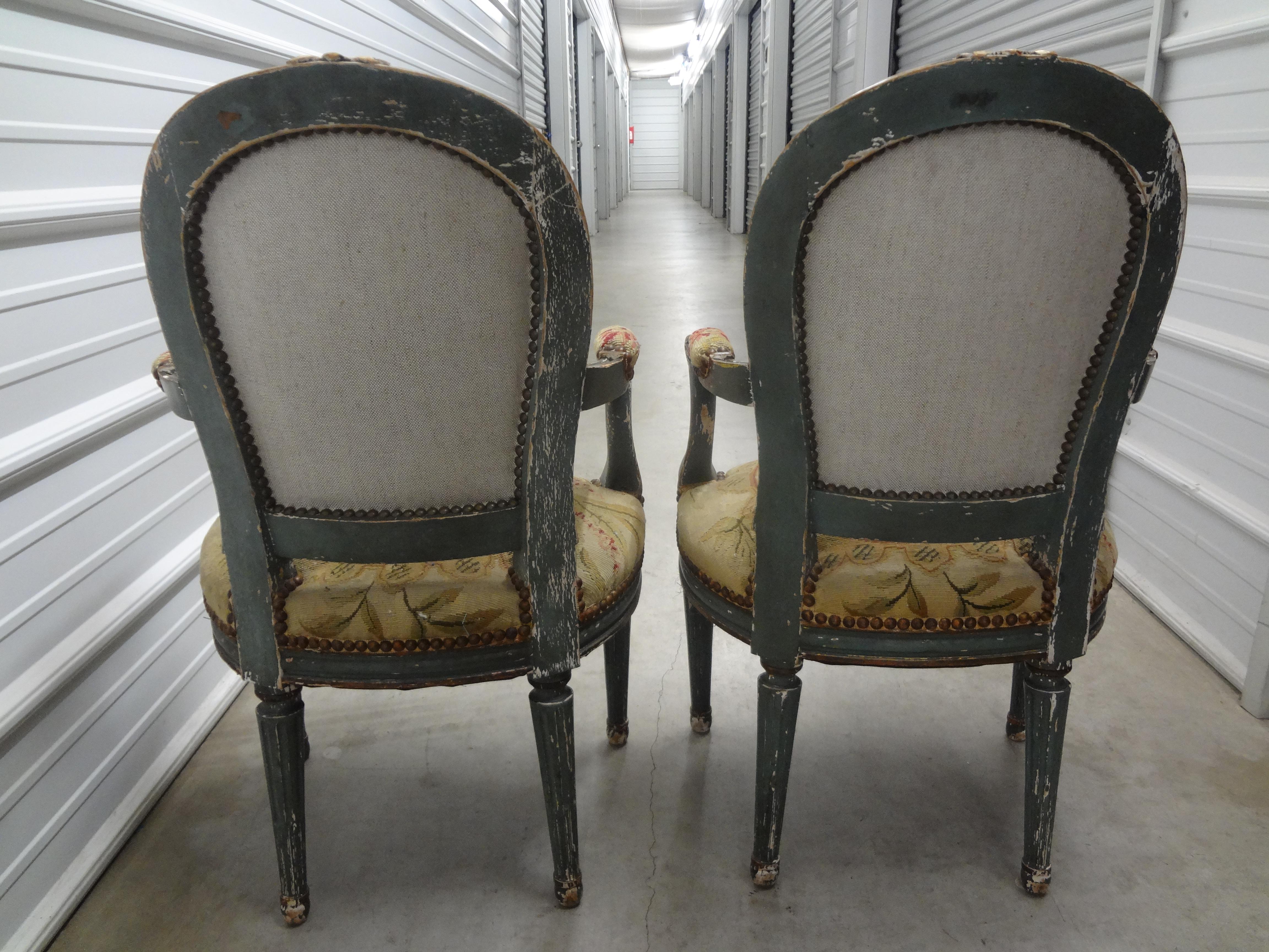 Pair of 19th Century French Régence Style Children's Chairs For Sale 8