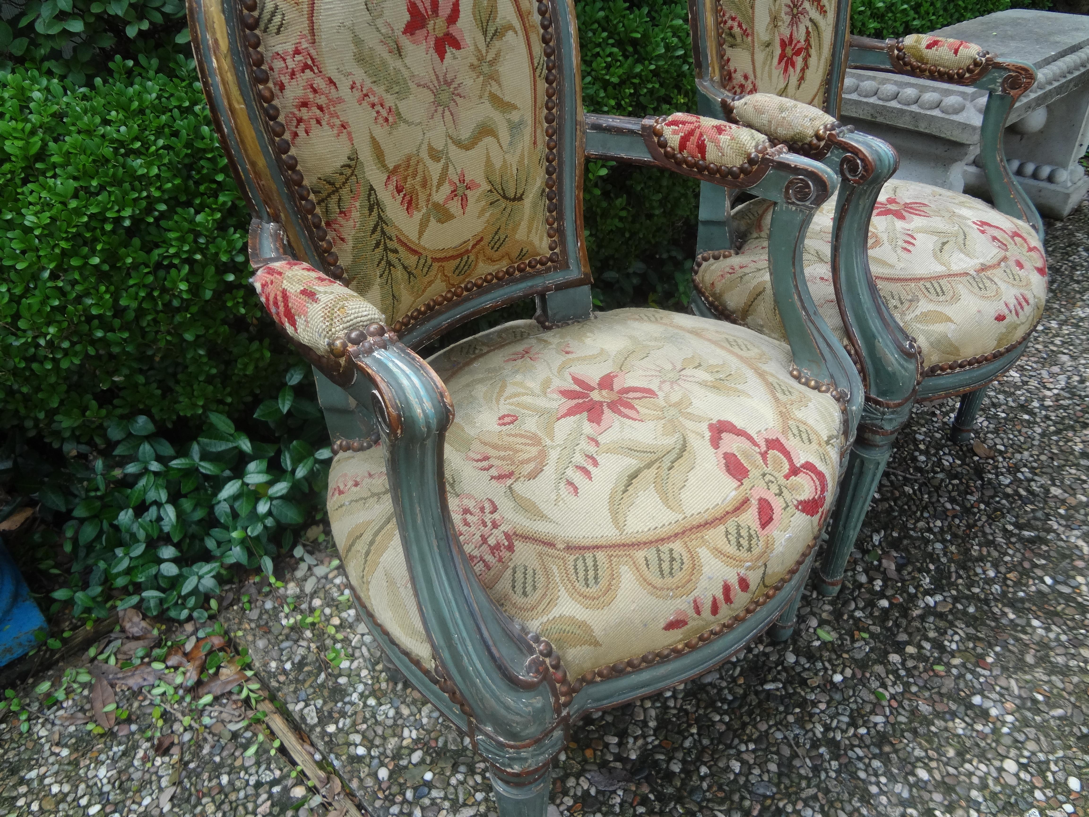 Pair of 19th Century French Régence Style Children's Chairs For Sale 4