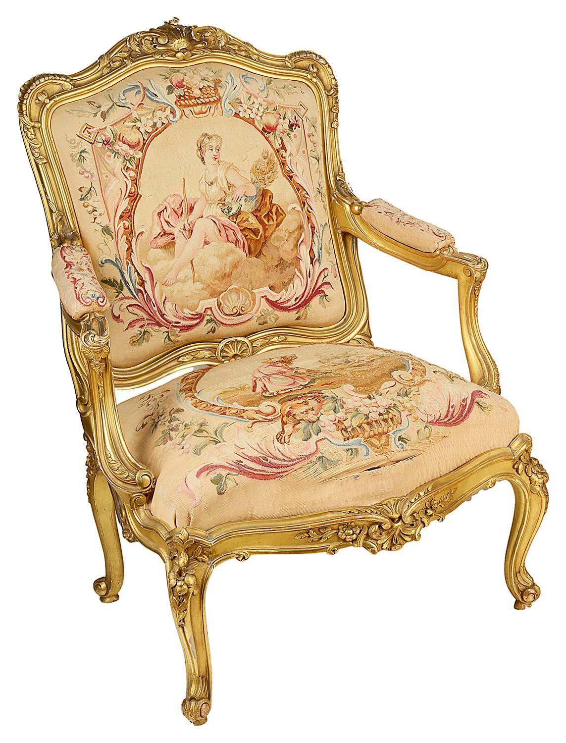 Louis XVI Pair of 19th Century French Salon Armchairs For Sale