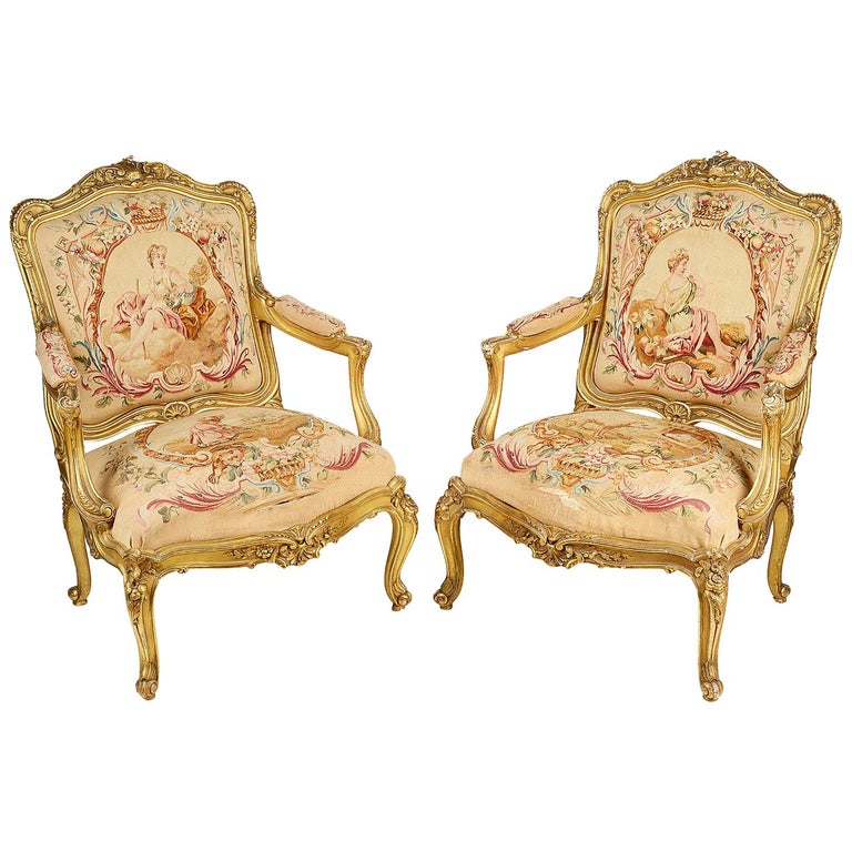 Pair of 19th Century French Salon Armchairs For Sale