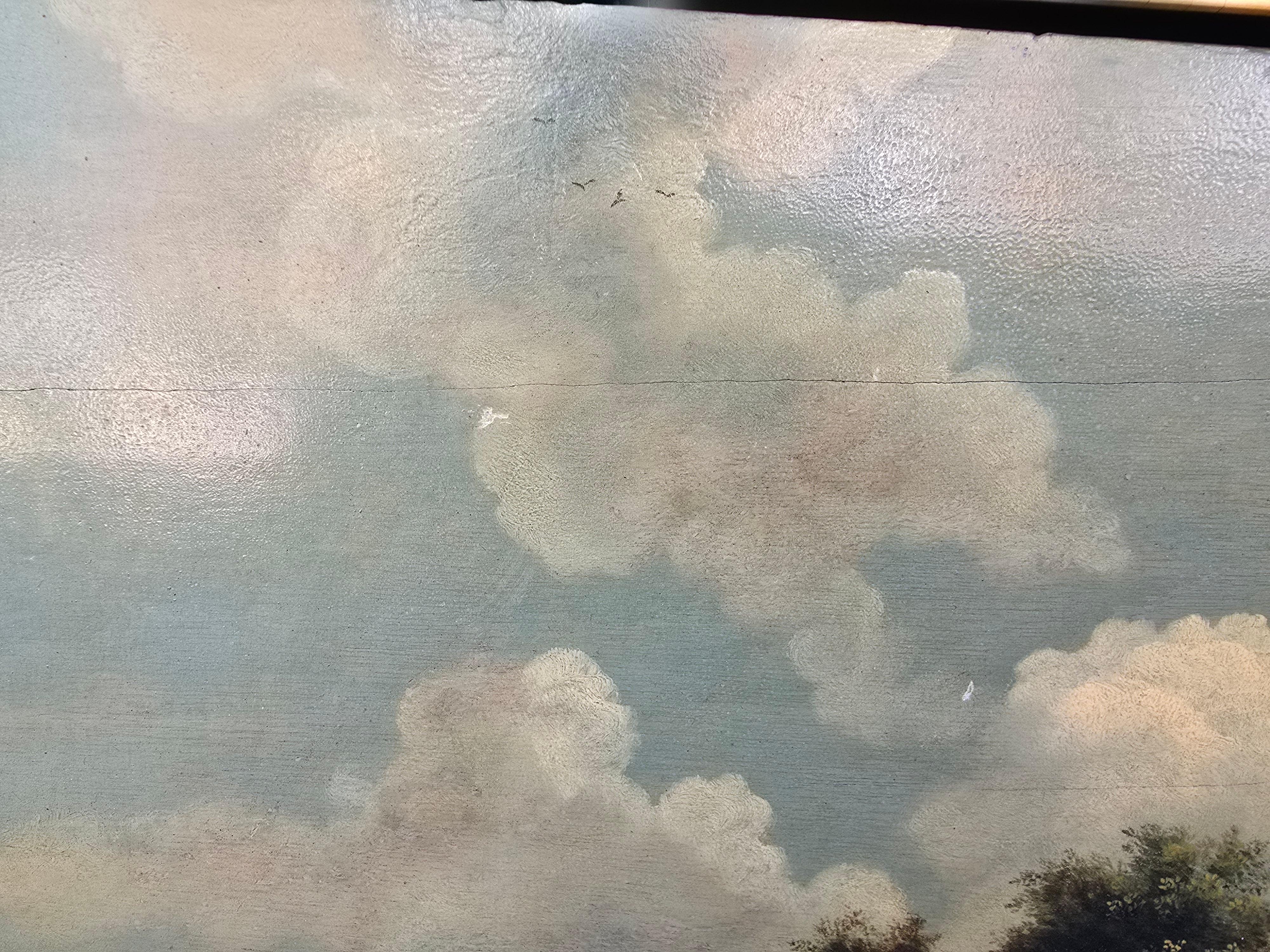 Paire de peintures à l'huile sur panneau de l'école française du XIXe siècle en vente 1