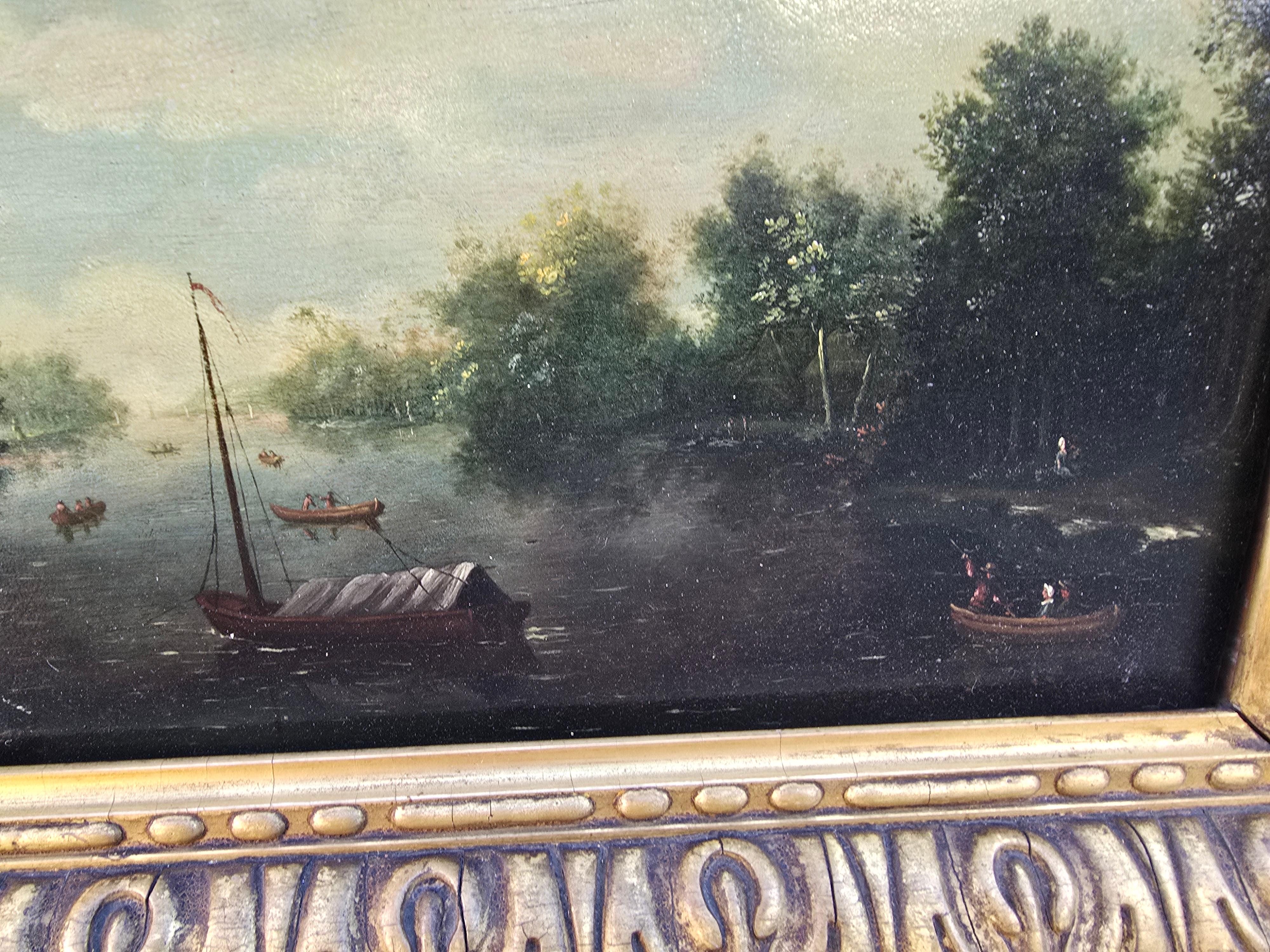 Paire de peintures à l'huile sur panneau de l'école française du XIXe siècle en vente 3