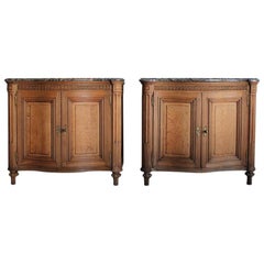 Pair of 19th Century French Serpentine Marble-Top Buffets
