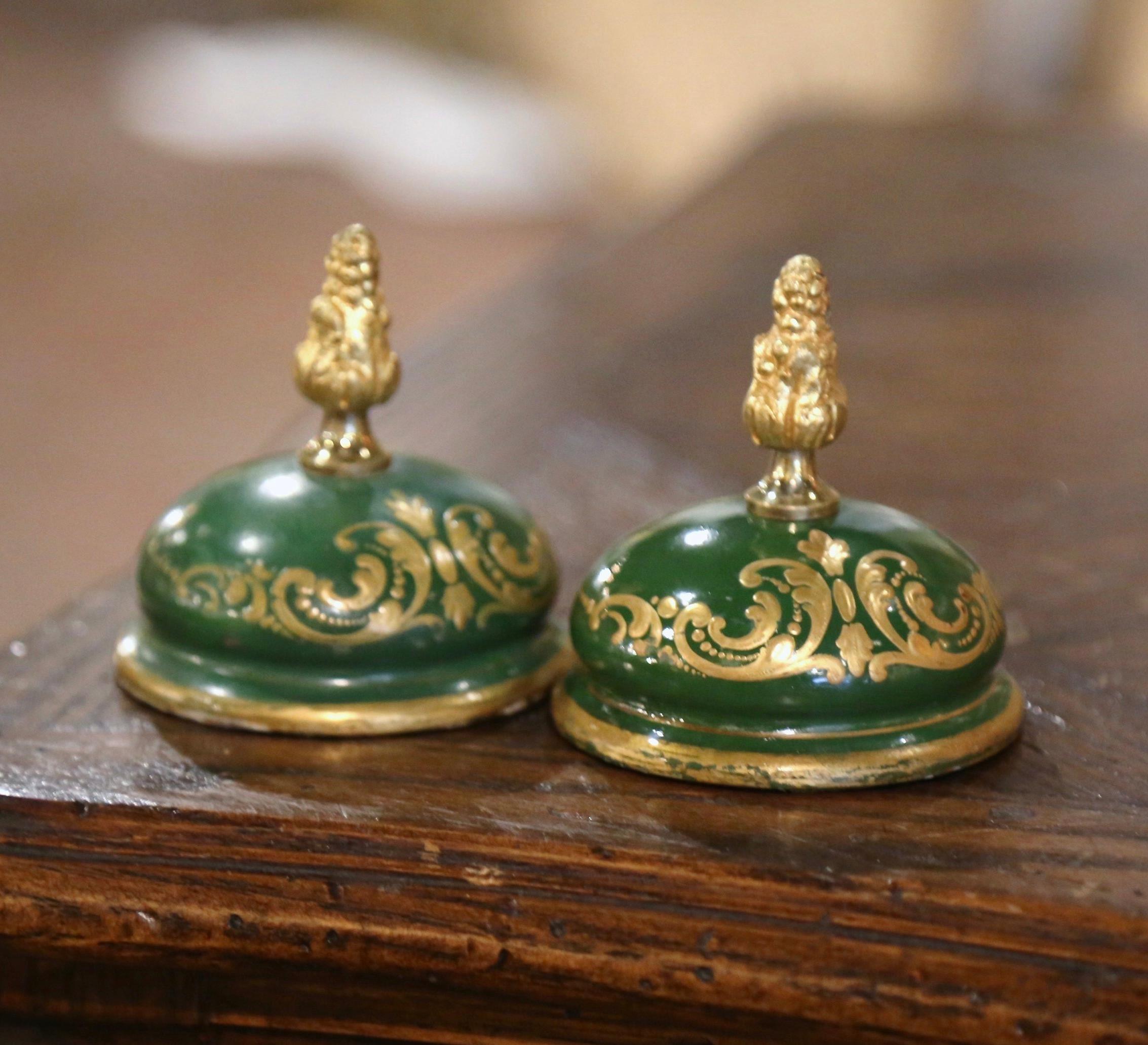 Pair of 19th Century French Sevres Gilt Metal and Painted Porcelain Covered Urns For Sale 13