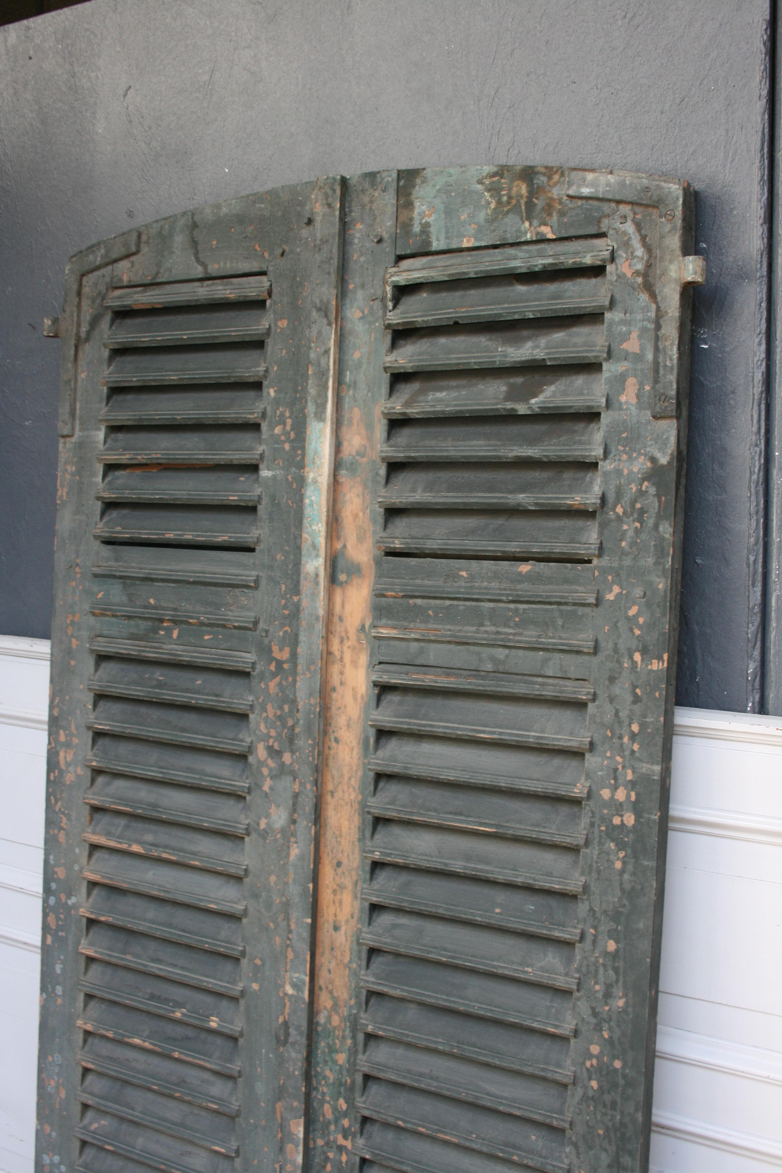 Pair of 19th Century French Shutters with Original Paint For Sale 2