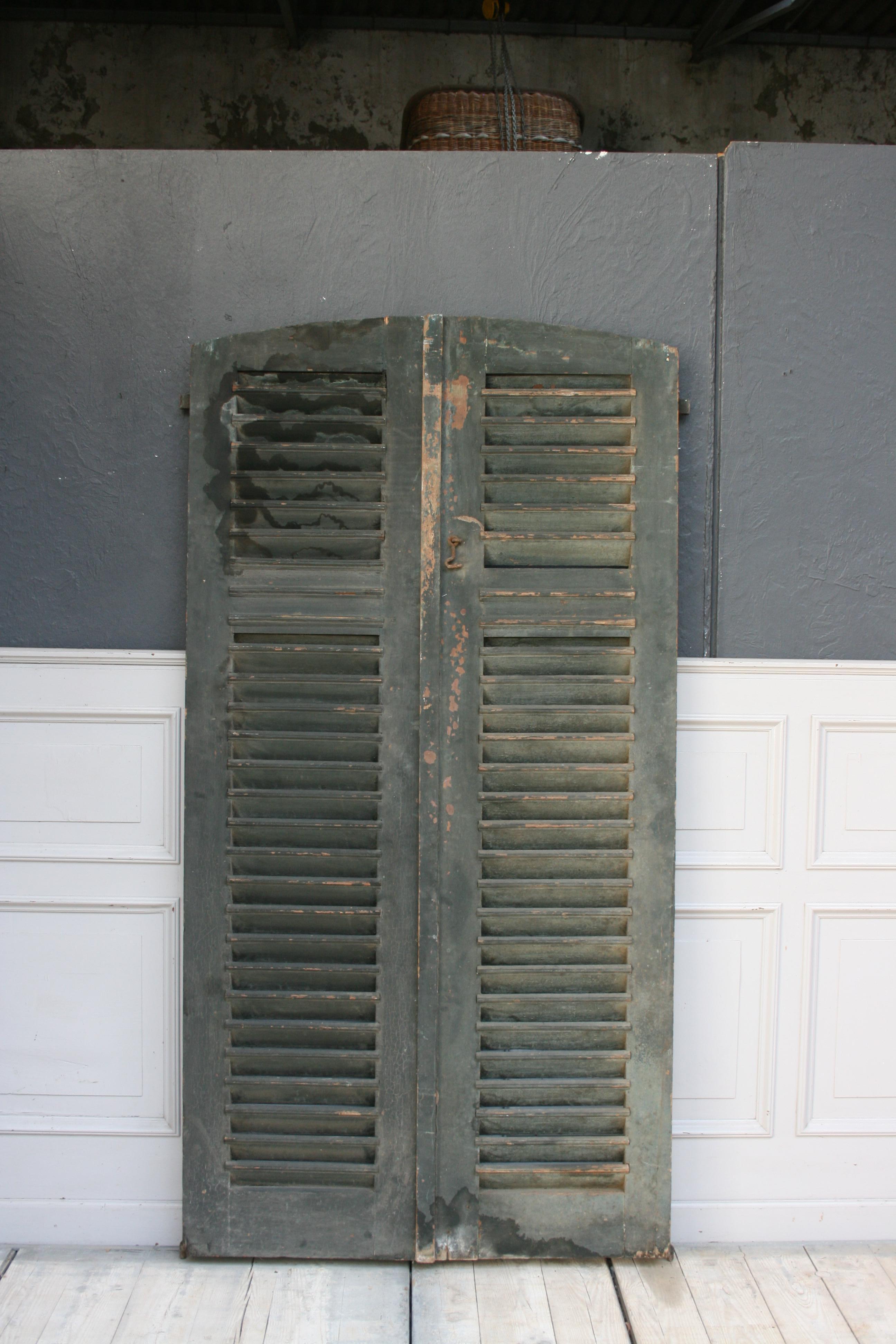 Pair of 19th Century French Shutters with Original Paint For Sale 3