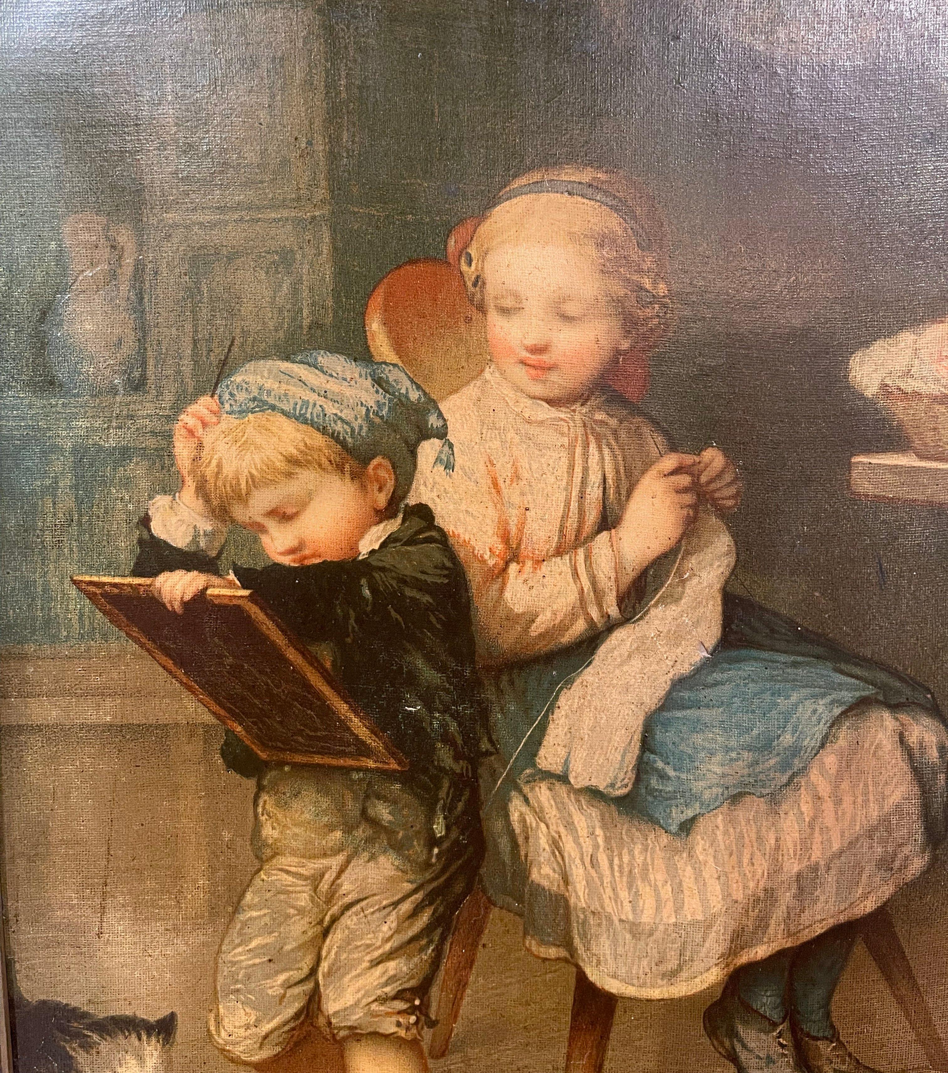Pair of 19th Century French Signed Chromo Lithographs in Gilt Frames For Sale 6