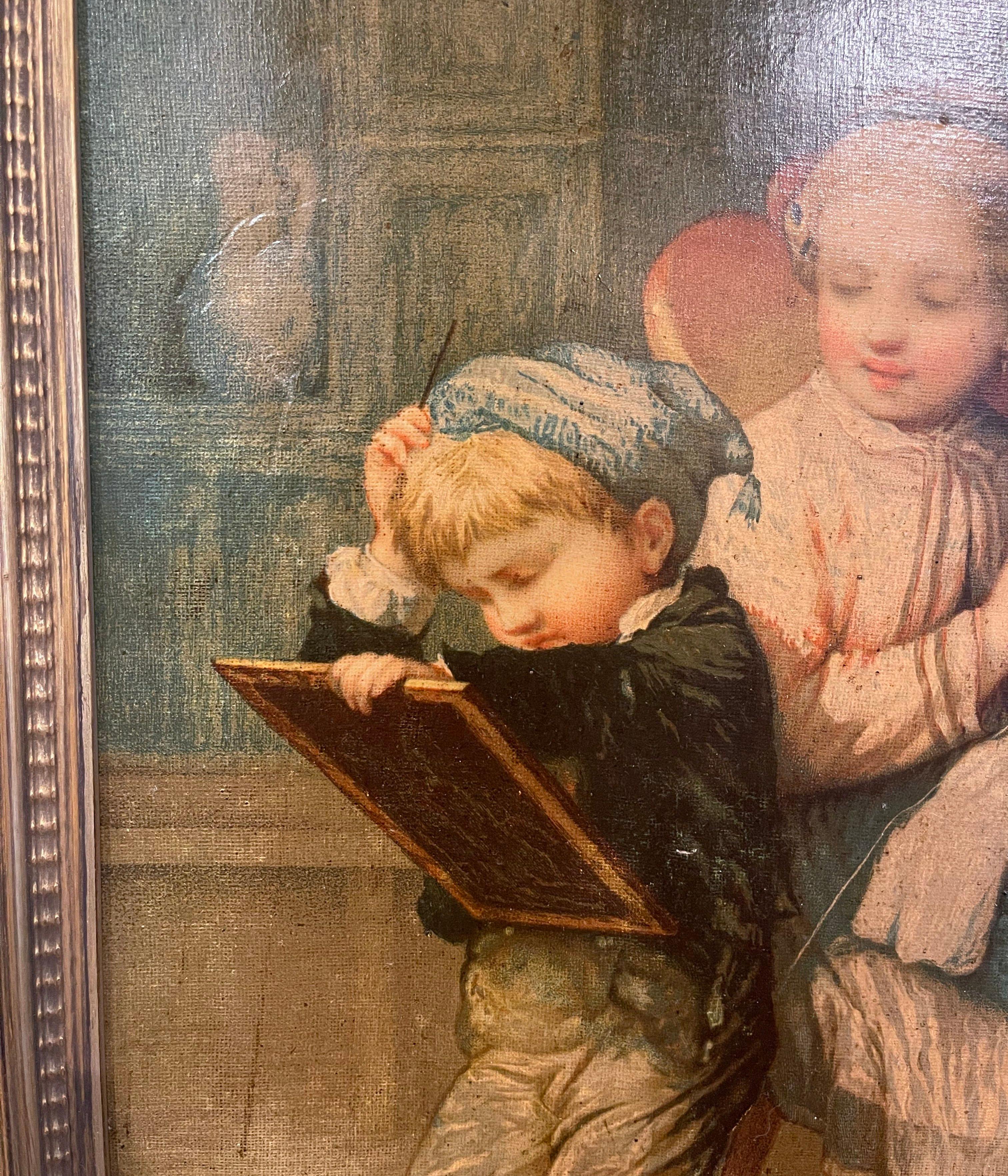 Paire de lithographies chromées françaises du 19ème siècle signées dans des cadres dorés en vente 4