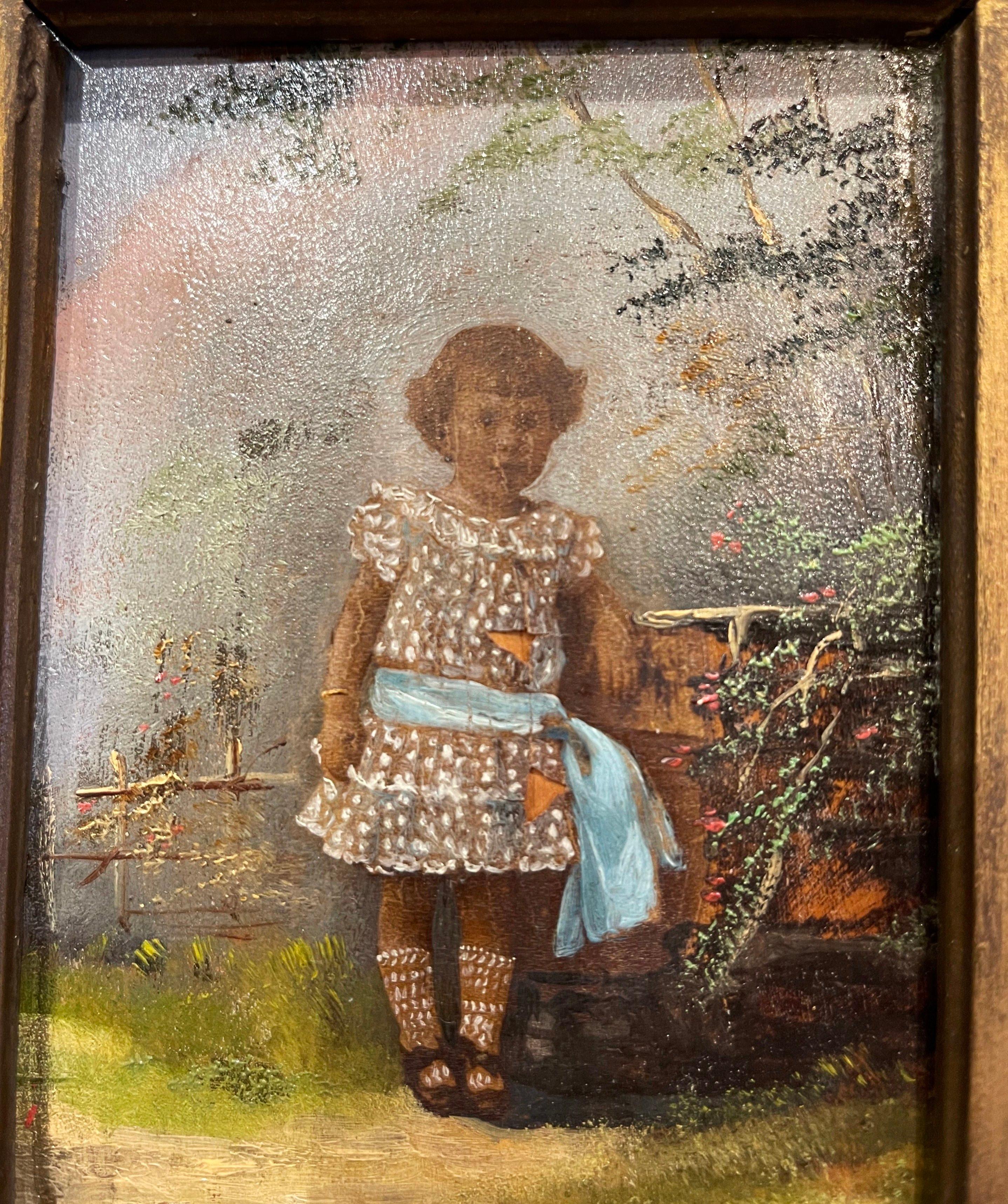 Pair of 19th Century French Signed Oil on Board Paintings in Carved Gilt Frames 4