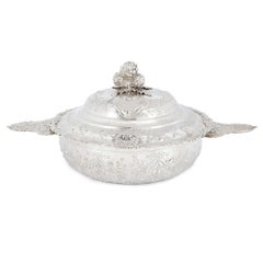 Paar französische Écuelle aus Silber des 19. Jahrhunderts von Delaire