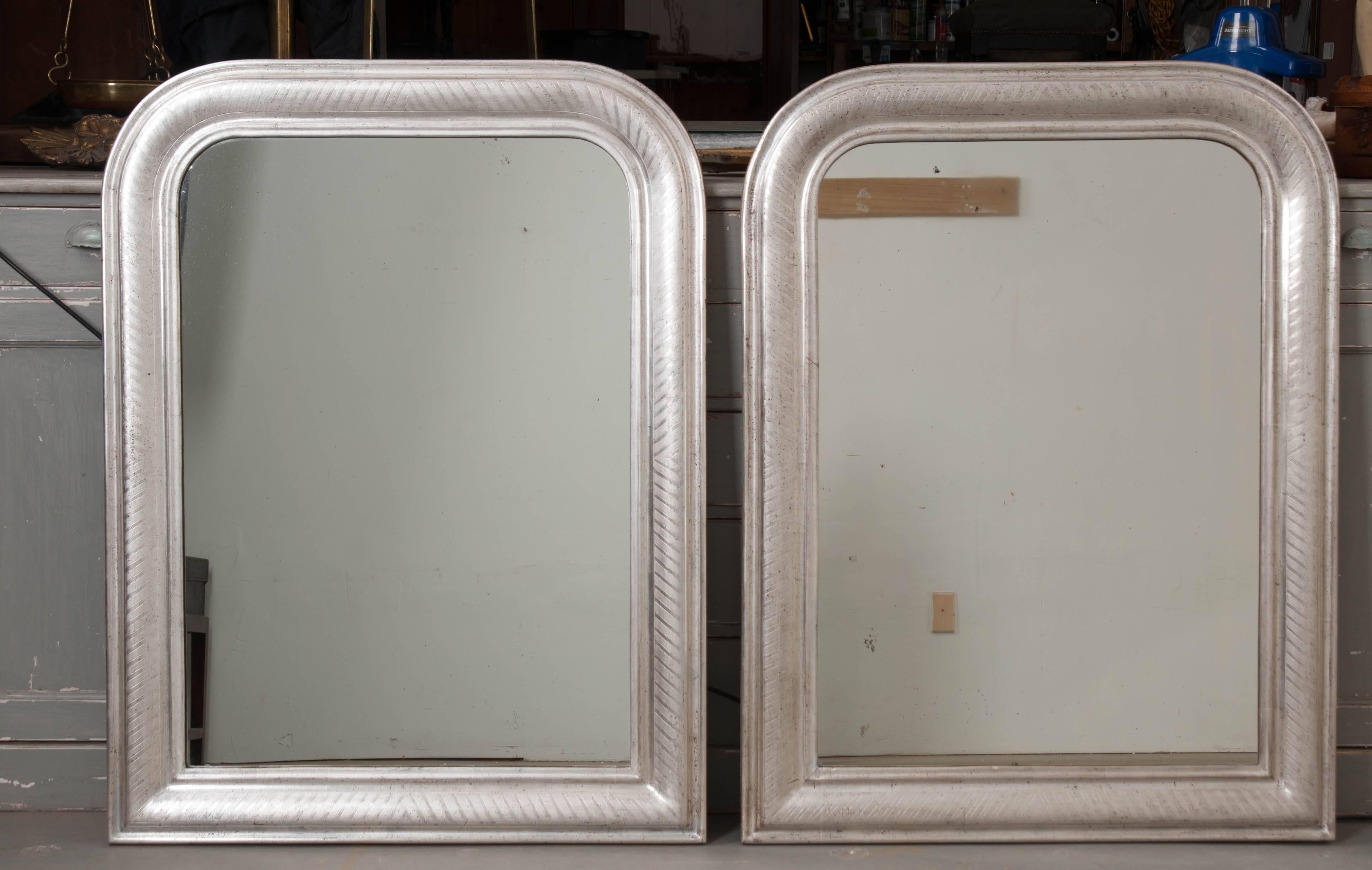 Pair of 19th Century French Silver Gilt Louis Philippe Mirrors In Good Condition In Baton Rouge, LA