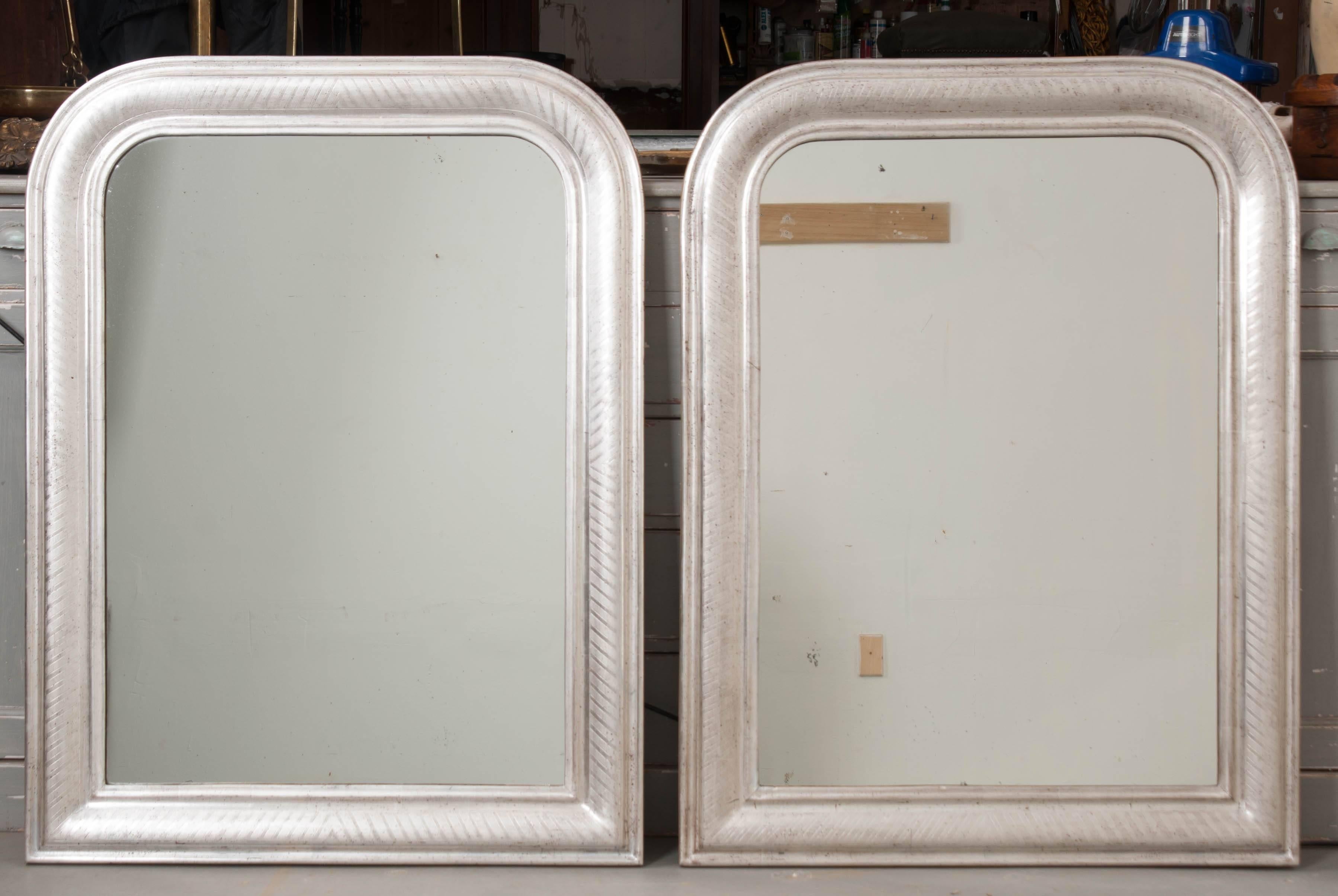 Pair of 19th Century French Silver Gilt Louis Philippe Mirrors 1