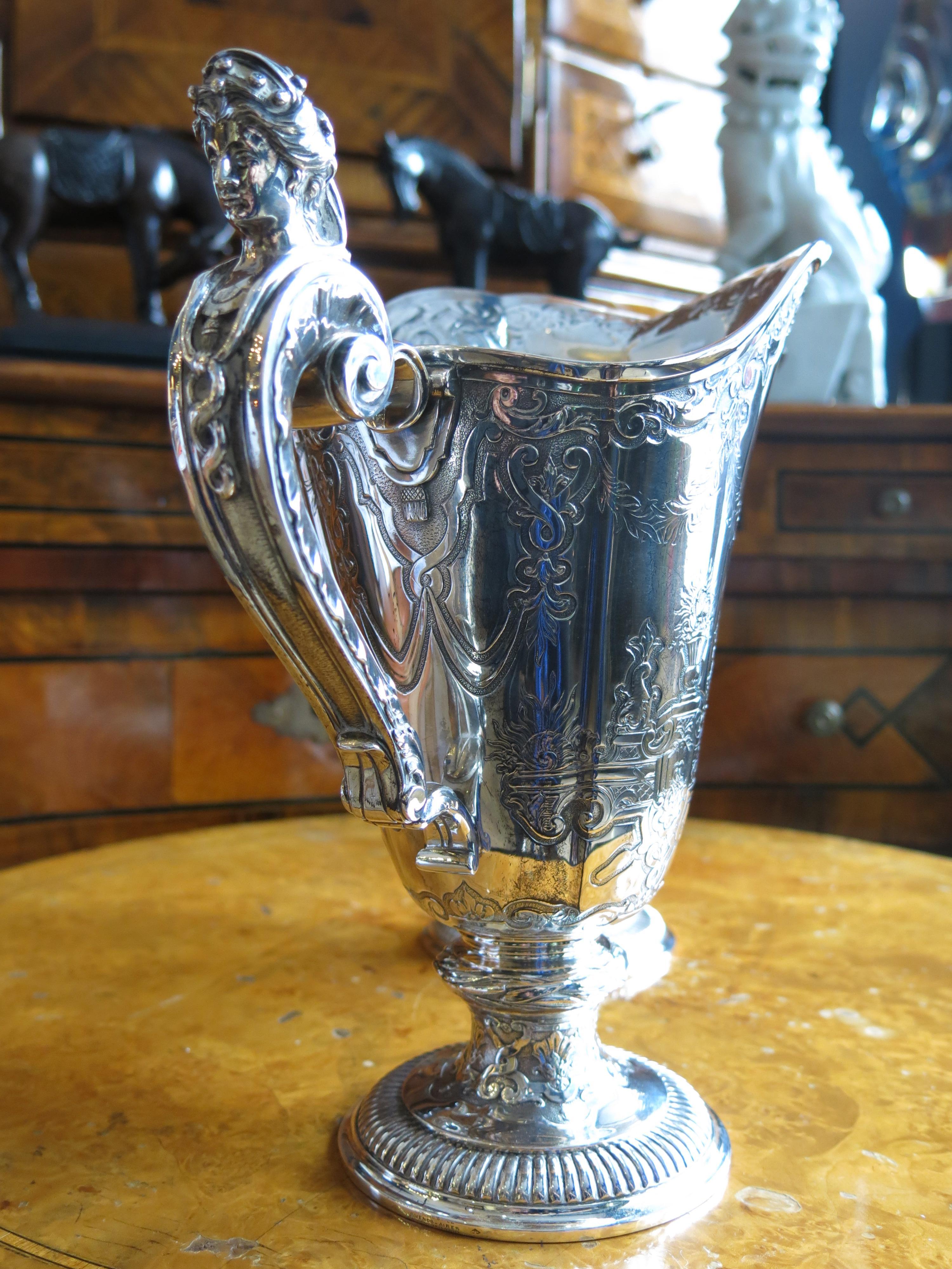 Pair of 19th Century French Silver Jars For Sale 2
