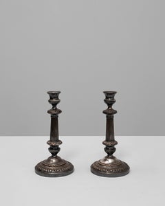 Pair of 19th Century French Silver-Plated Candle Holders