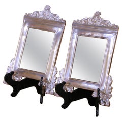 Pair of 19th Century French Silver Plated Repoussé Mirrors
