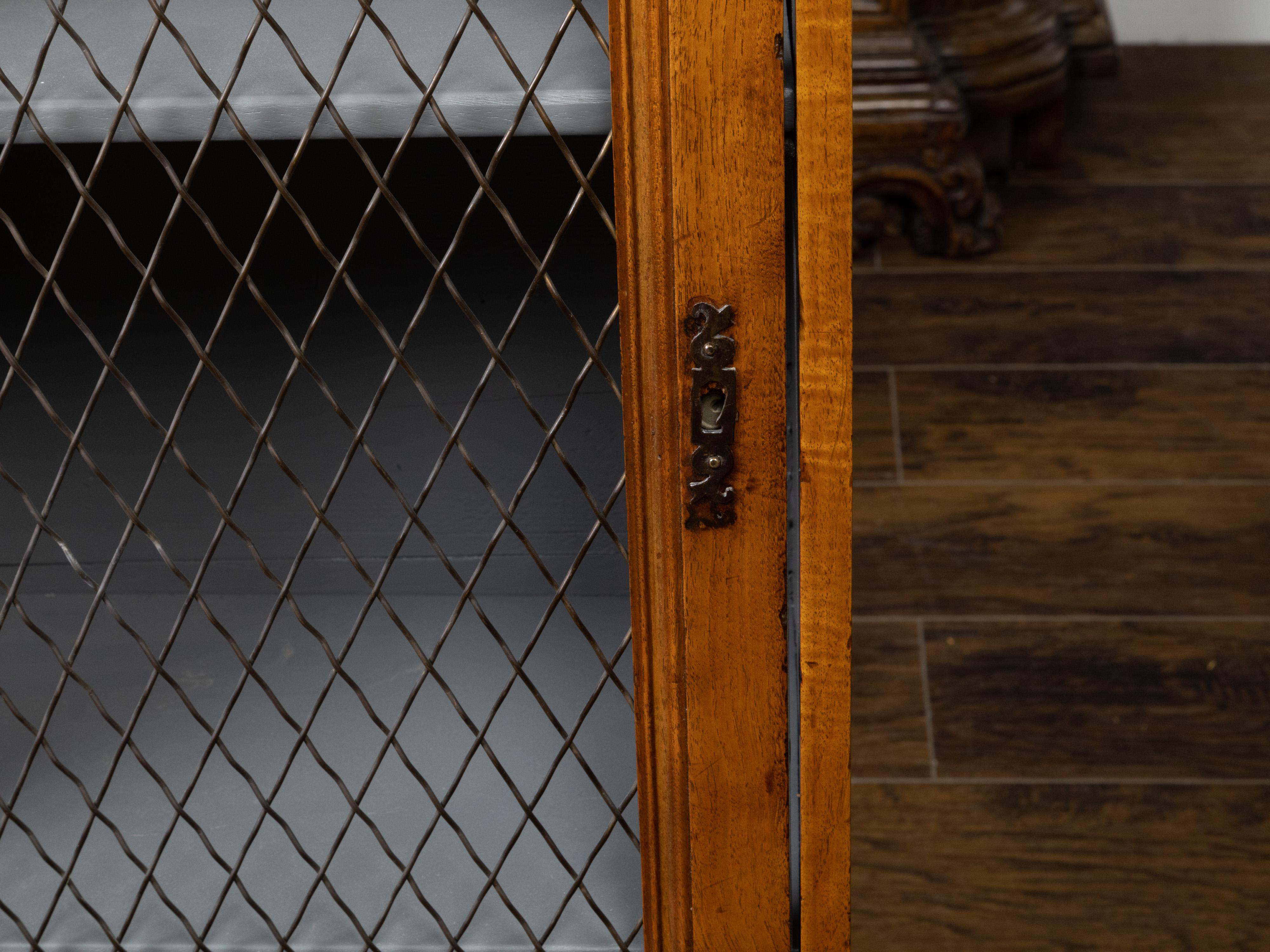 Pair of 19th Century French Small Cabinets with Marble Tops and Chicken Wire 2
