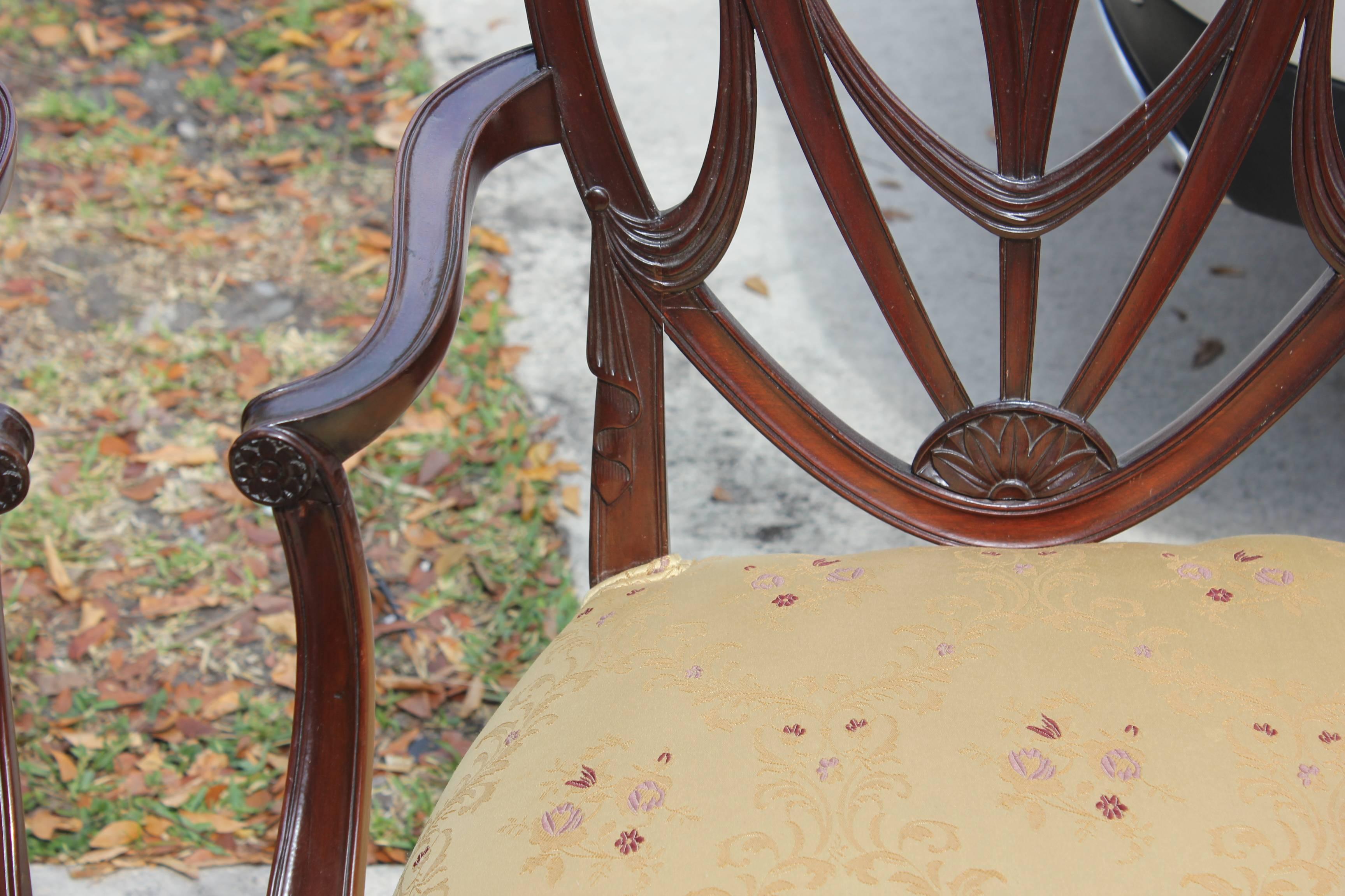 Pair of 19th Century French Solid Mahogany Armchairs  5