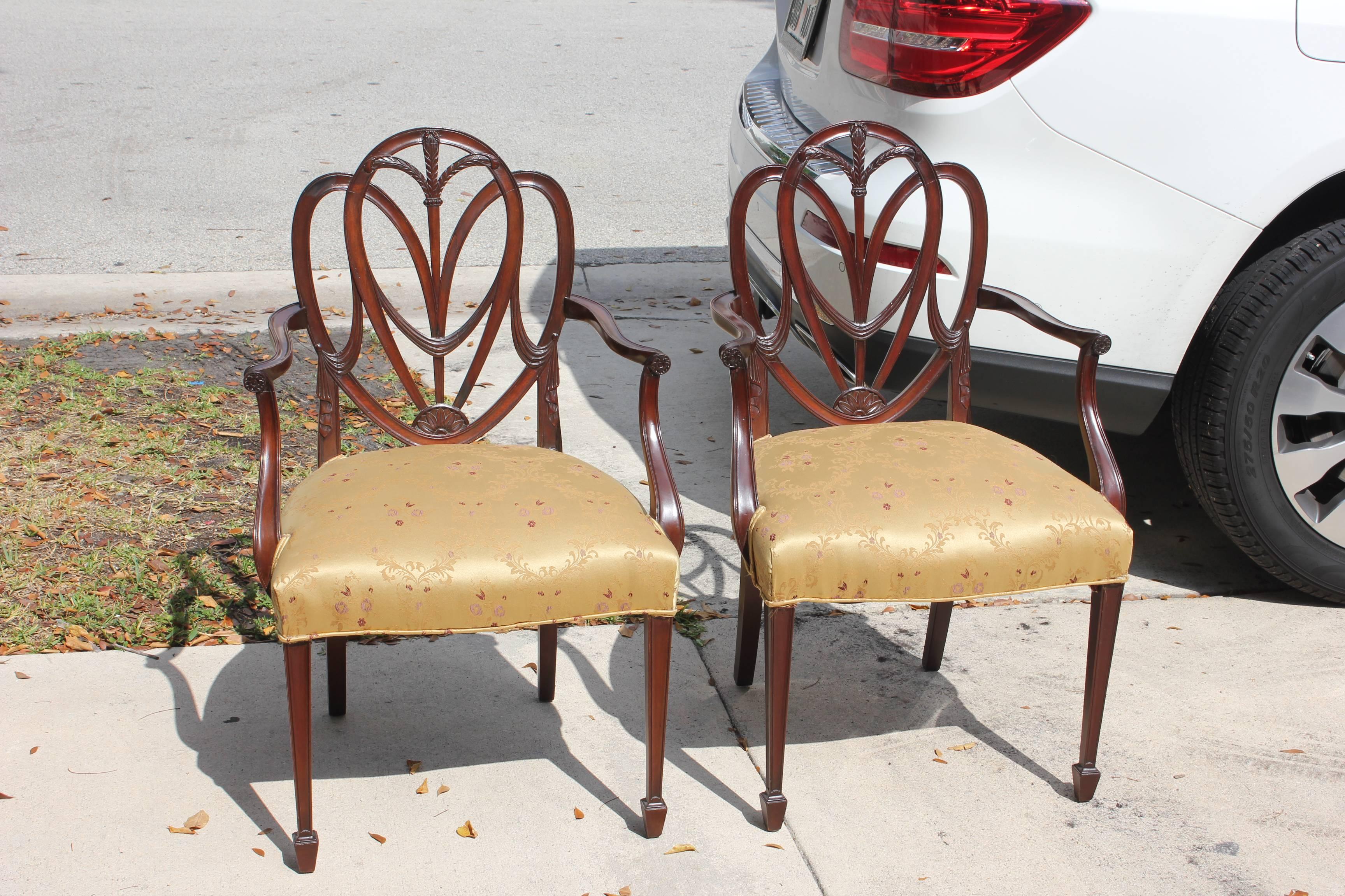 Pair of 19th Century French Solid Mahogany Armchairs  9