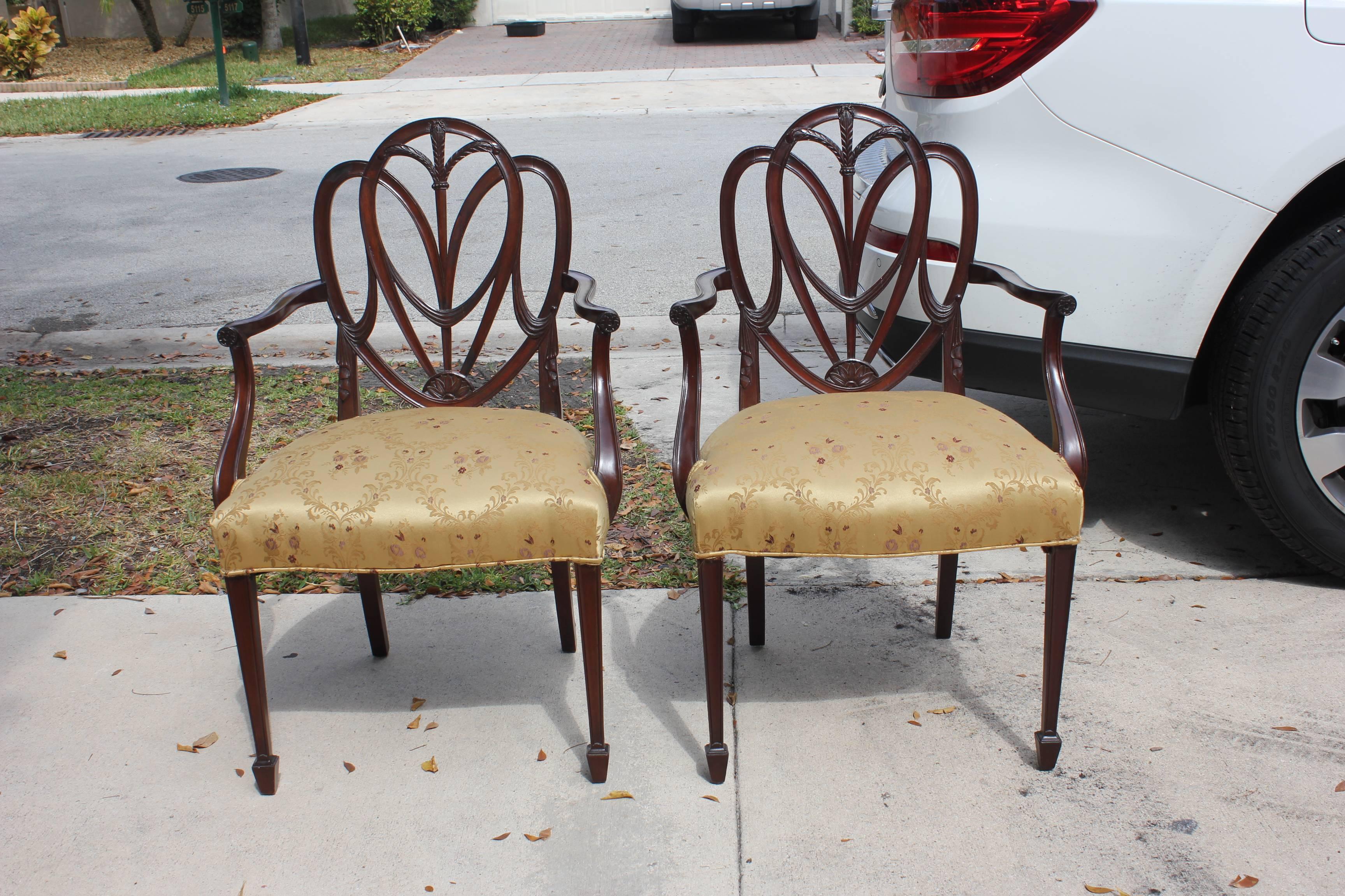 Pair of 19th Century French Solid Mahogany Armchairs  10
