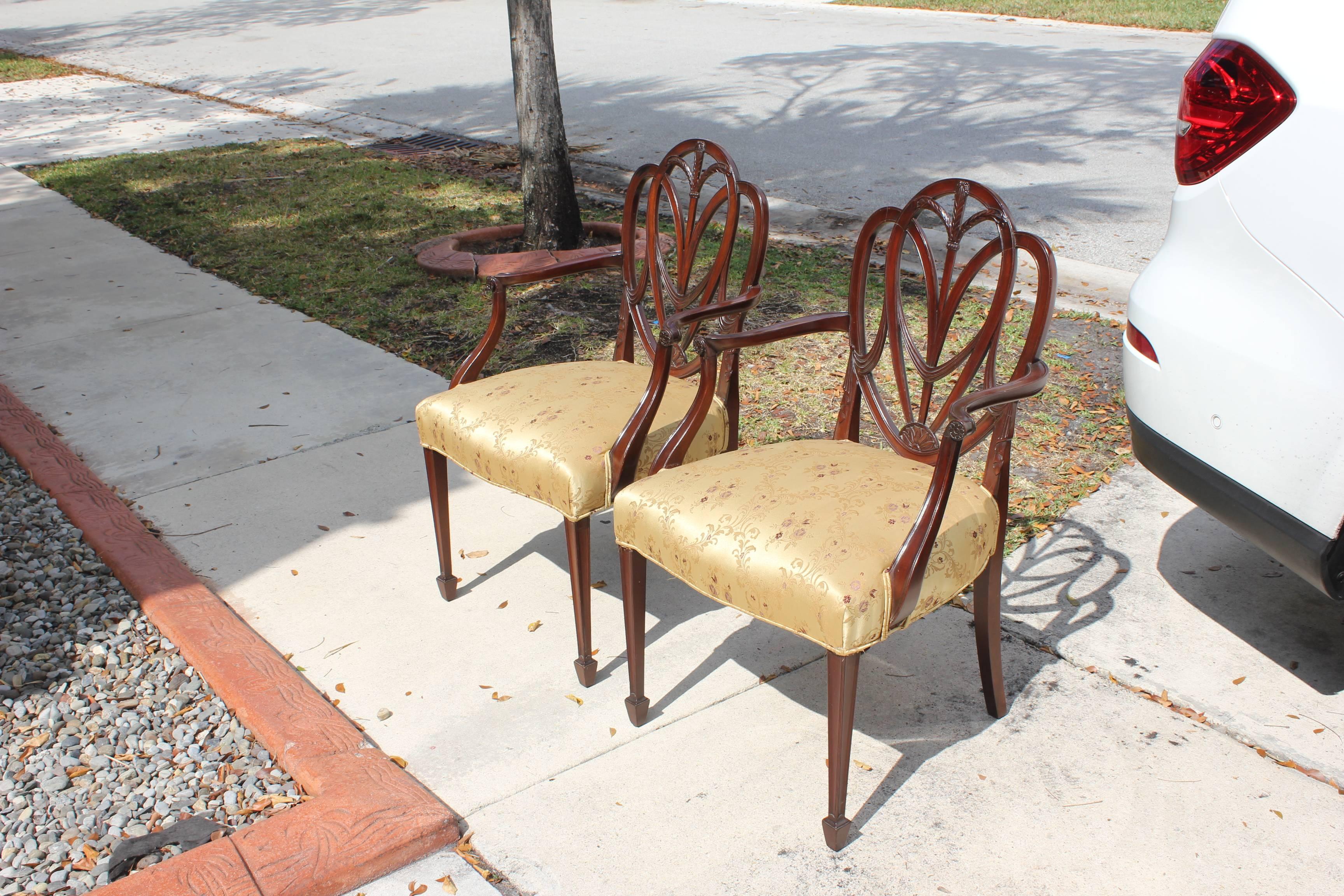 Pair of 19th Century French Solid Mahogany Armchairs  14
