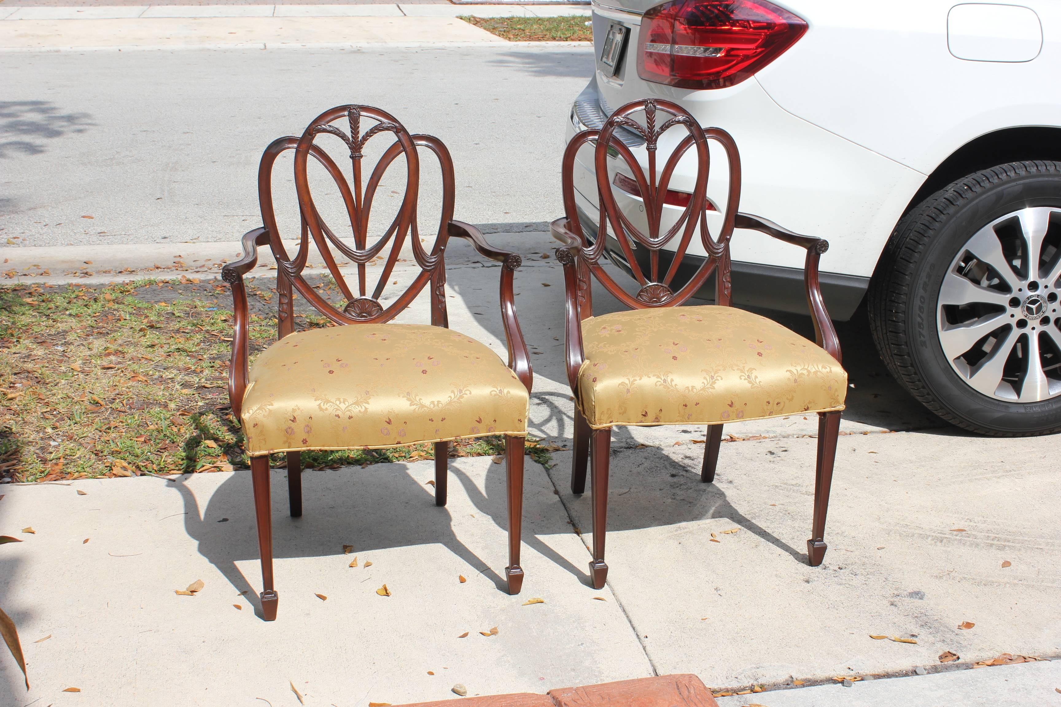 Pair of 19th Century French Solid Mahogany Armchairs  15