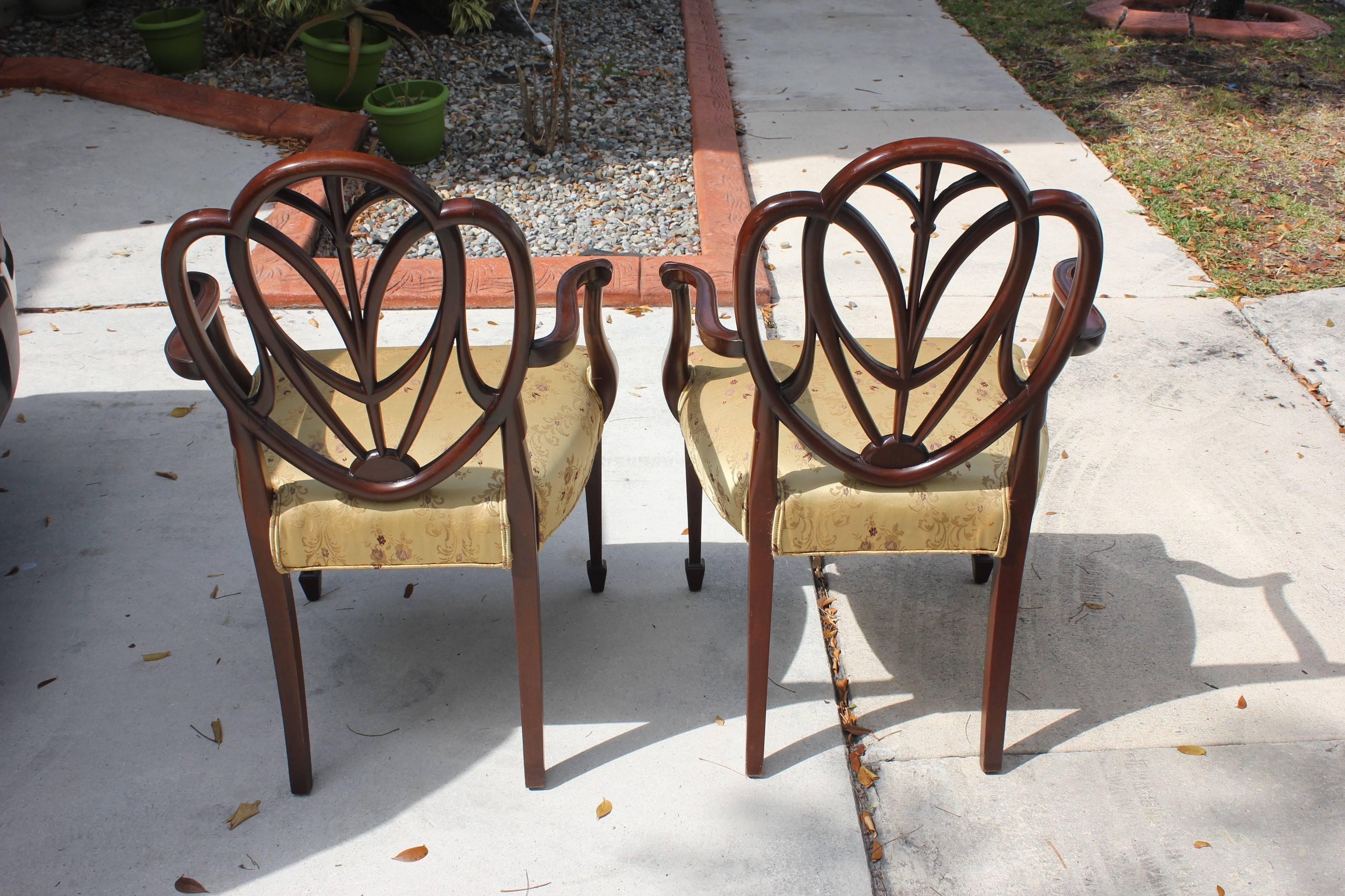 Pair of 19th Century French Solid Mahogany Armchairs  1