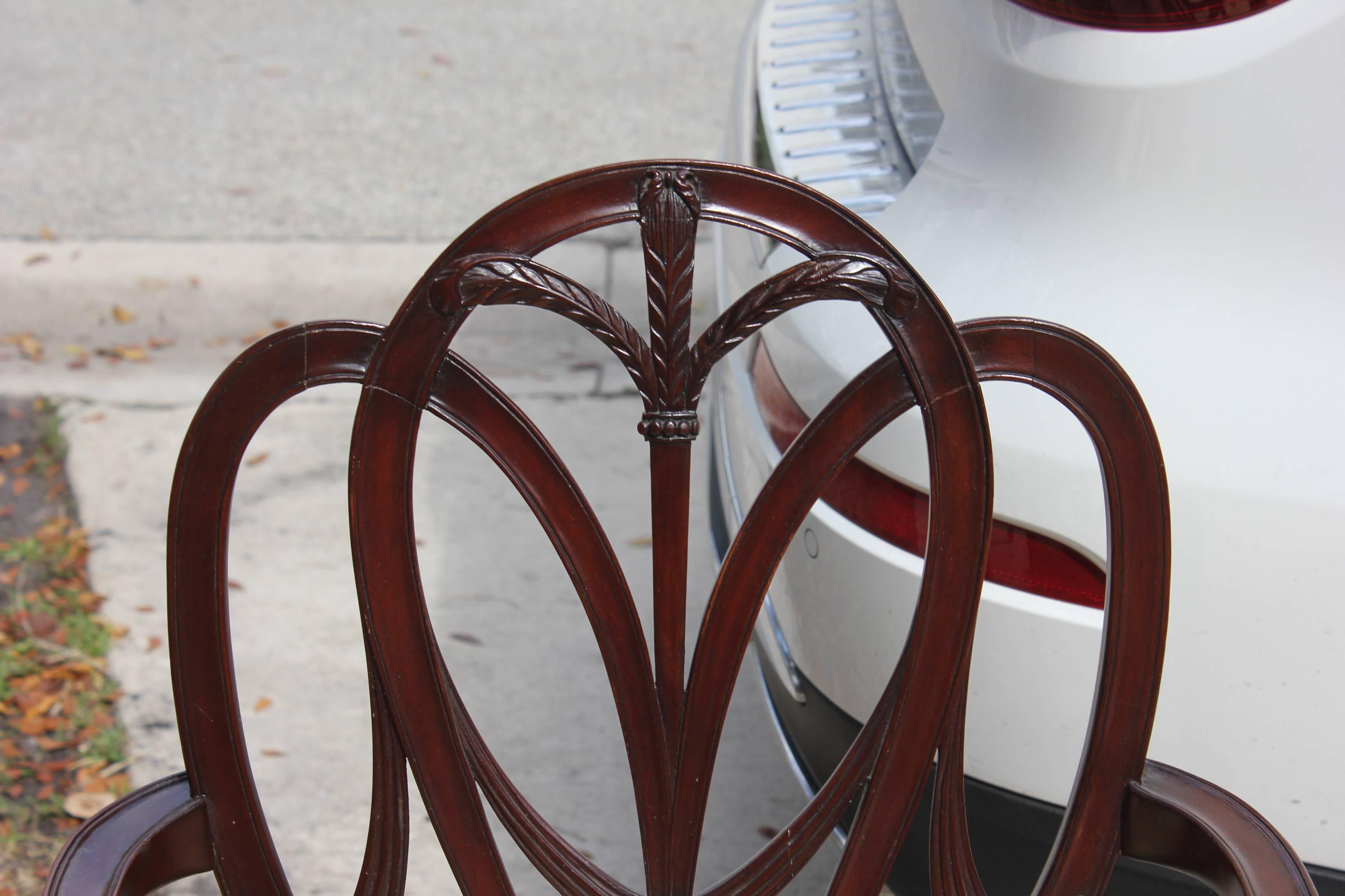 Pair of 19th Century French Solid Mahogany Armchairs  3