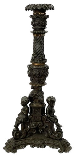 Pair of 19th Century French Spelter Candlesticks