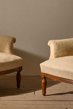Pair of 19th century French square back armchairs