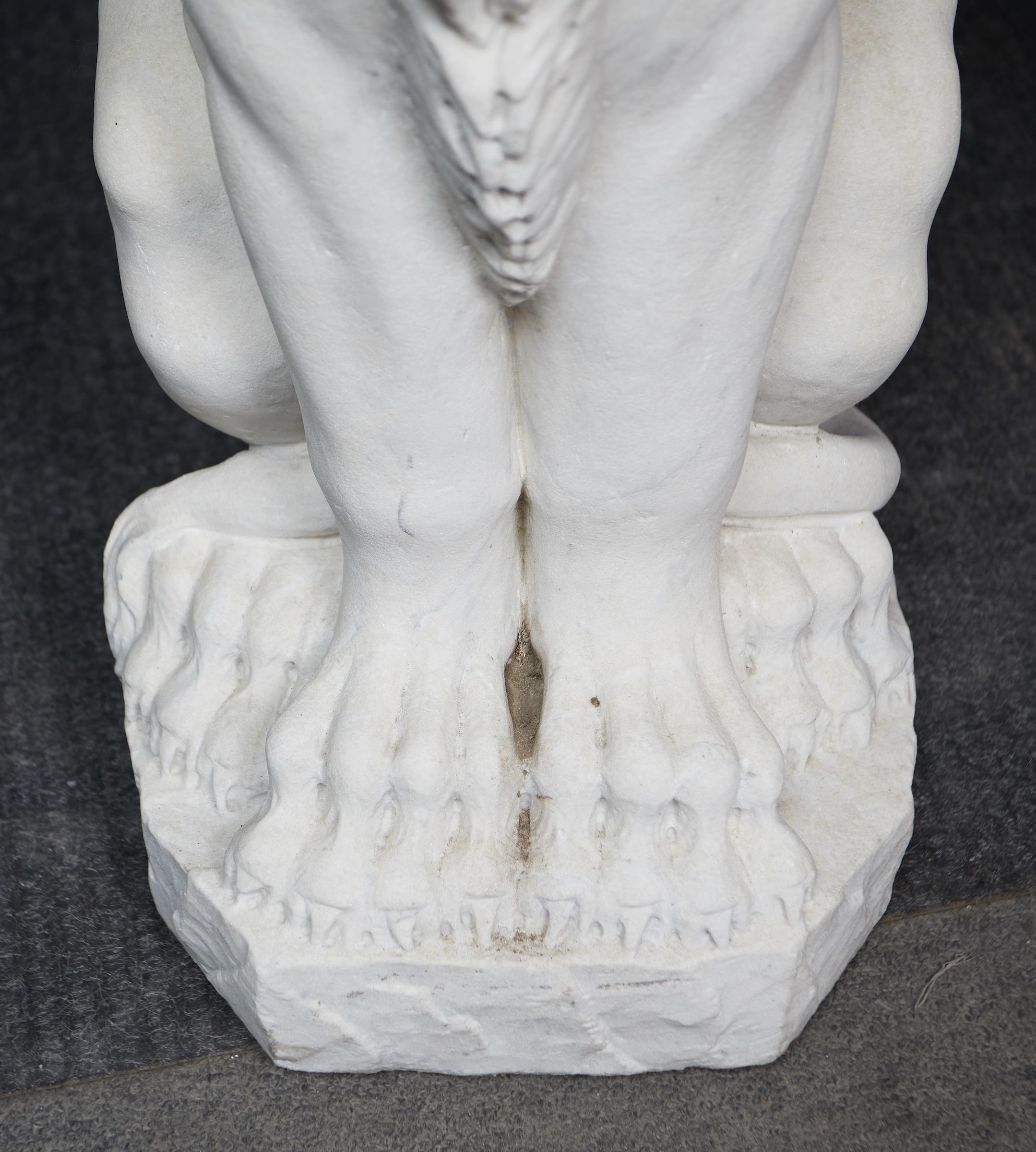 19th Century Pair of French Statuary Marble Garden Lions For Sale