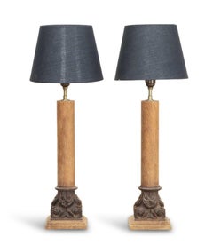 Pair of 19th Century French Stylish Corinthian Column Table Lamps