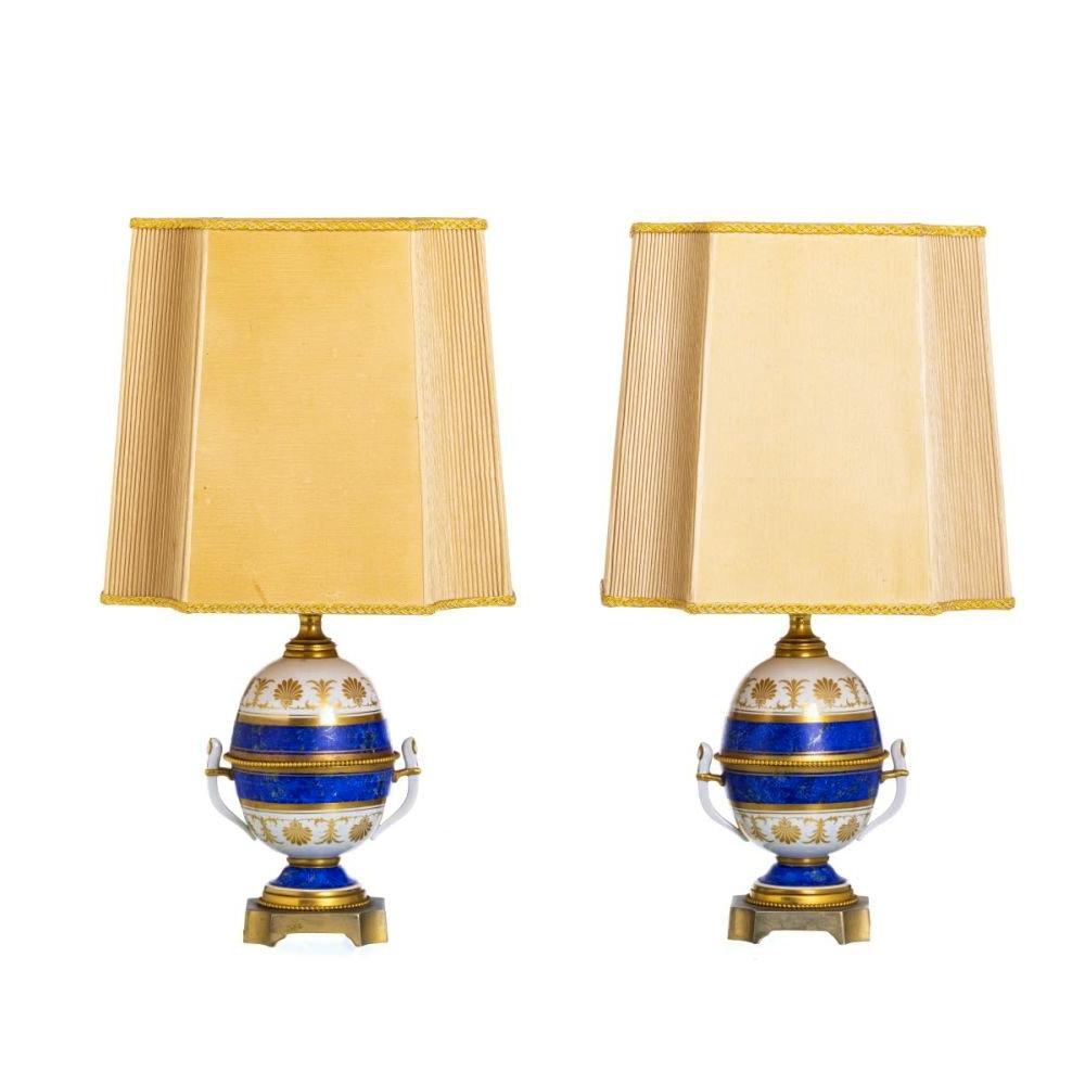 Paar französische Tischlampen aus dem 19. (Handgefertigt) im Angebot