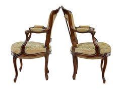 Pair of 19th century French tapestry and walnut armchairs