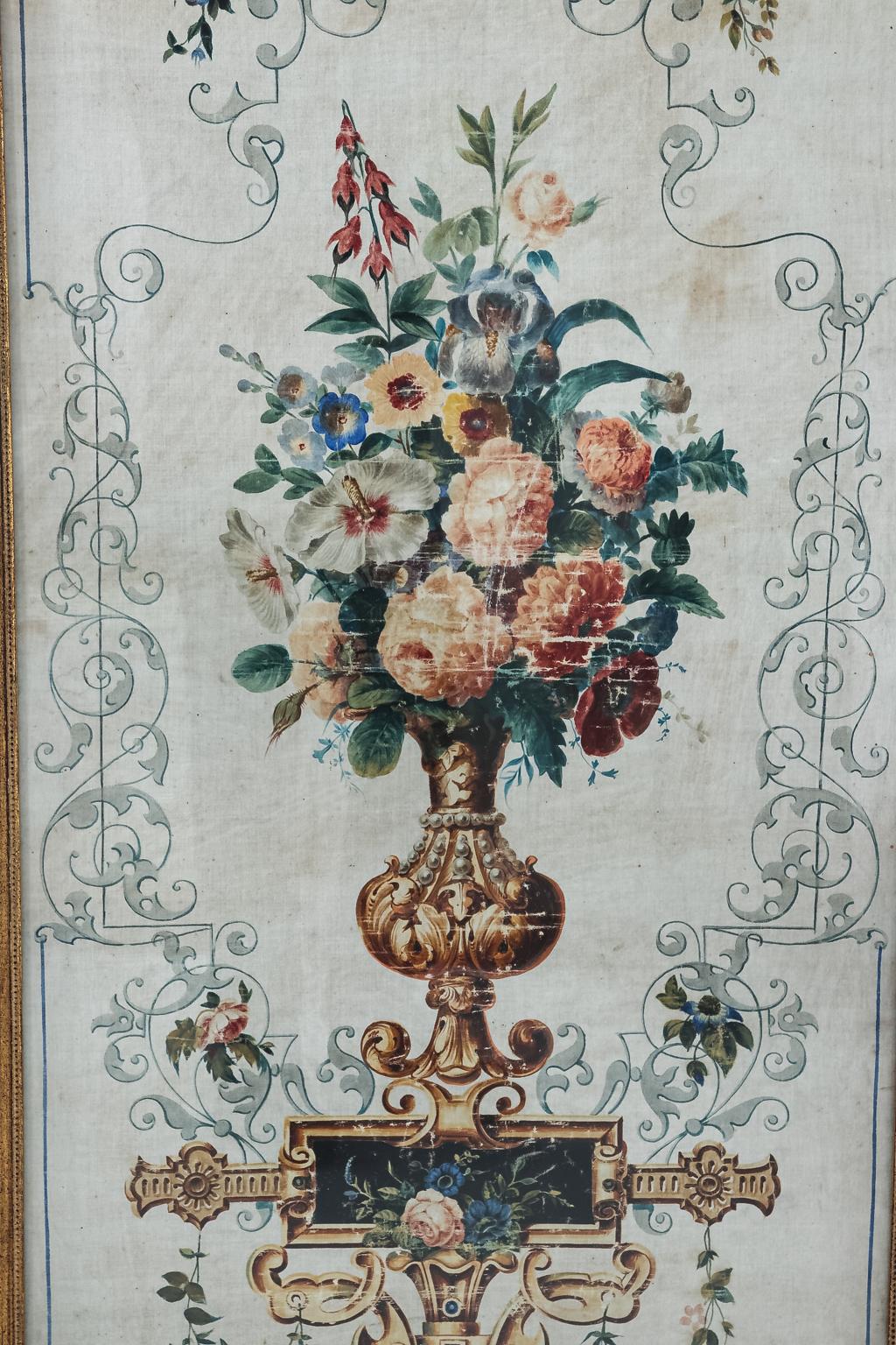 Pair of 19th Century French Tapestry Panels on Linen 5