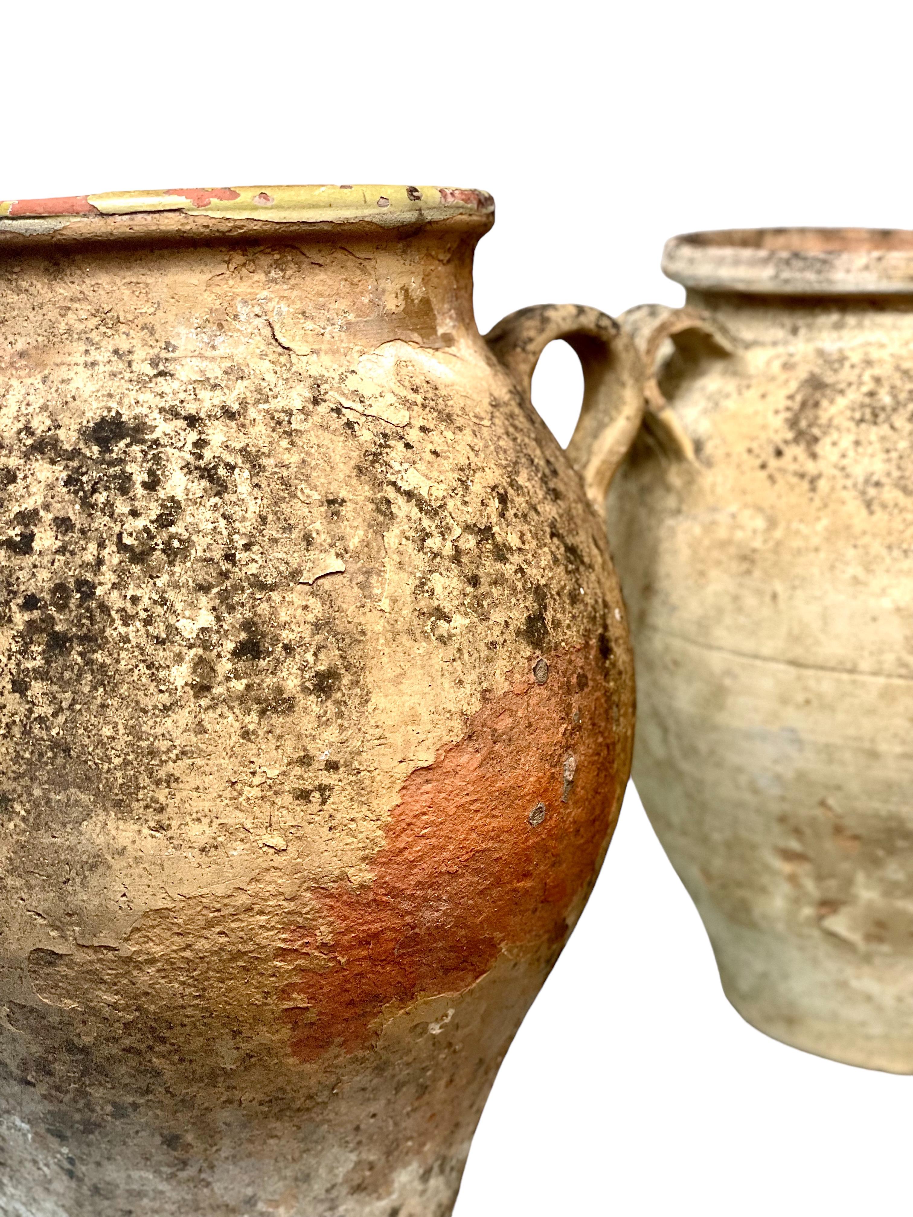 Terre cuite Paire de pots à confits en terre cuite française du 19e siècle en vente