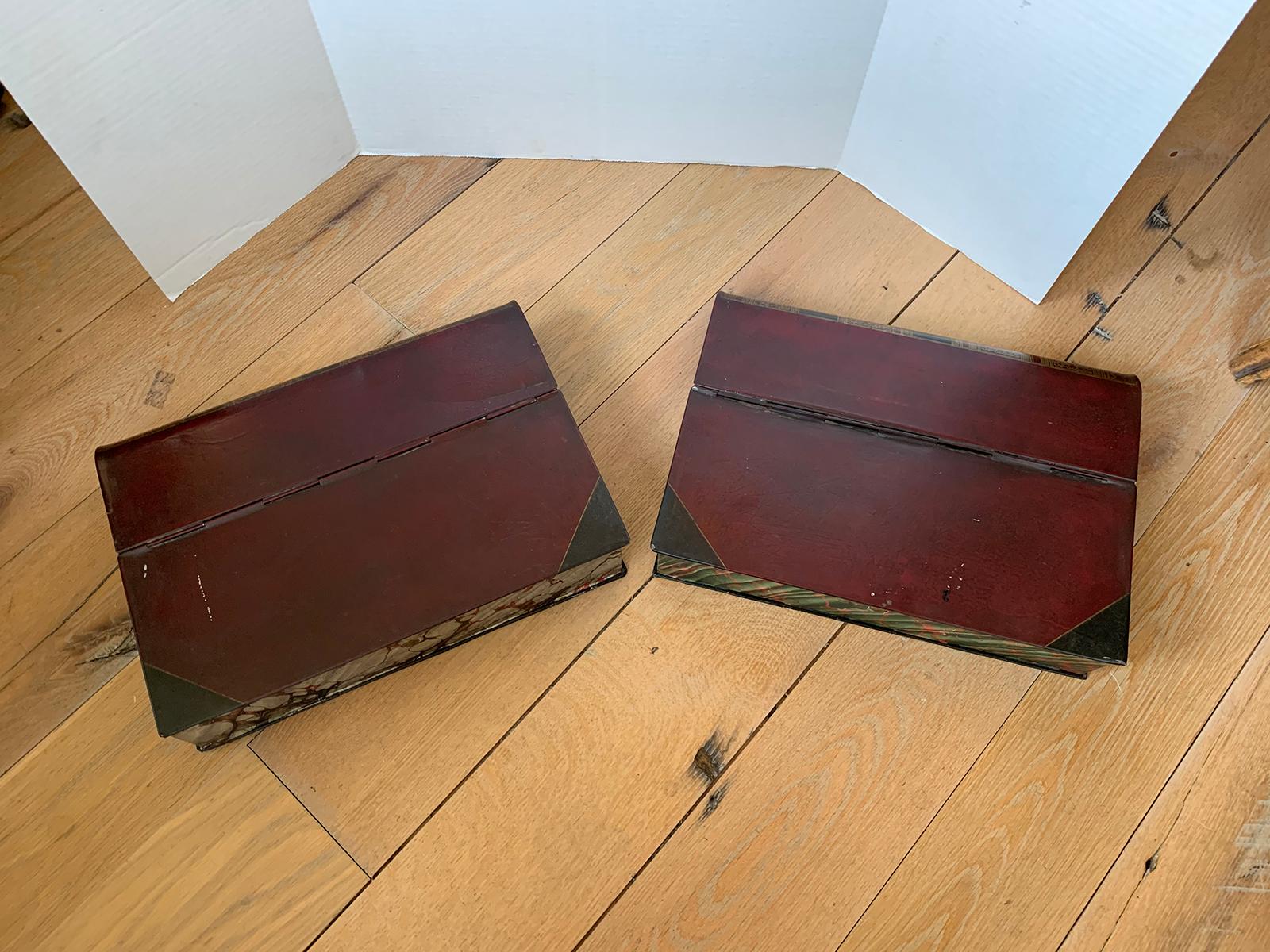 Pair of 19th Century French Tole Document Boxes In Good Condition For Sale In Atlanta, GA