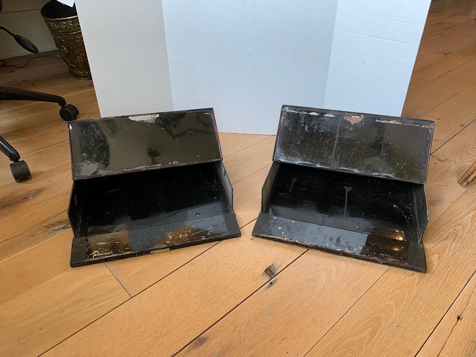 Tôle Pair of 19th Century French Tole Document Boxes For Sale