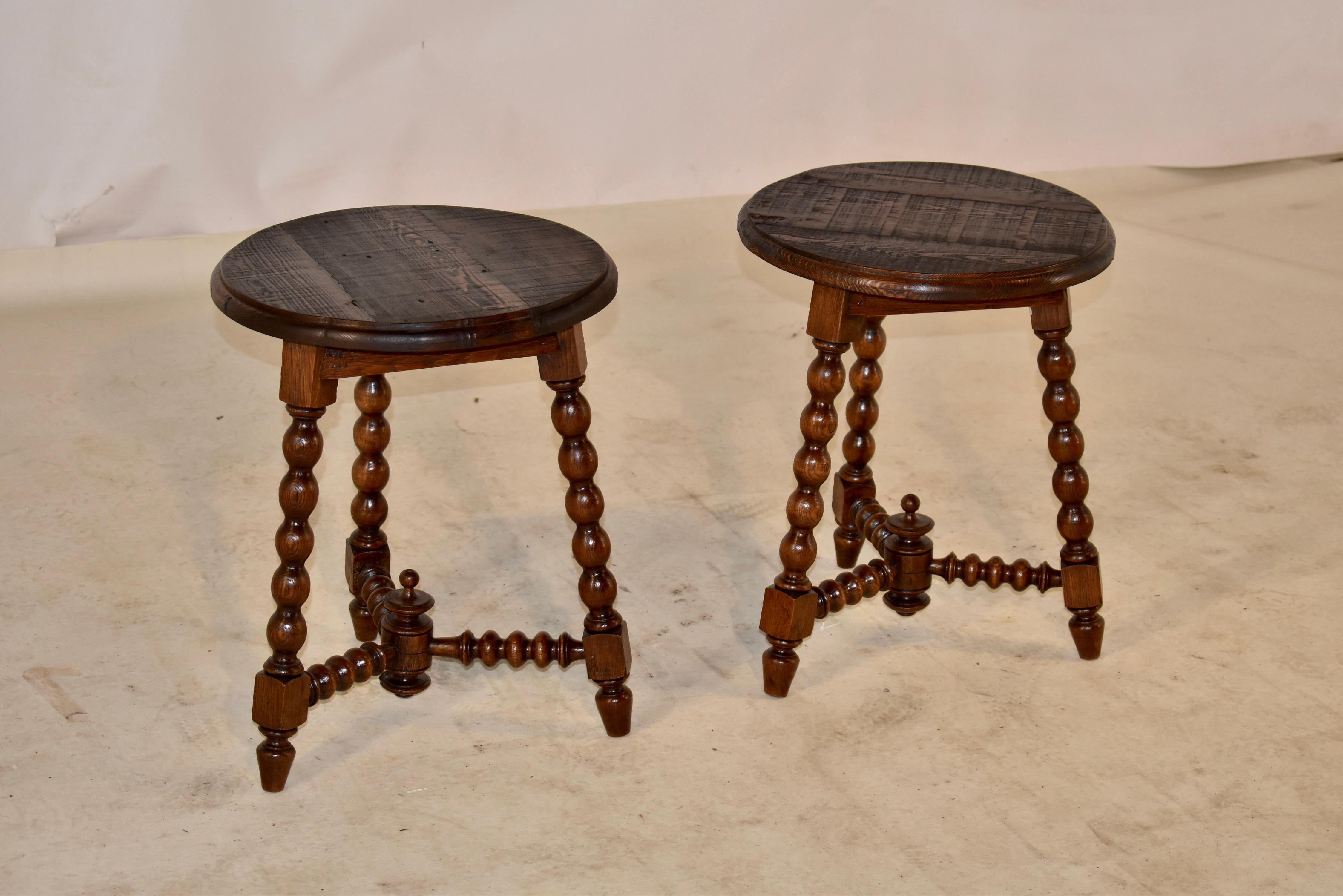 Pair of 19th Century French Turned Stools In Good Condition In High Point, NC