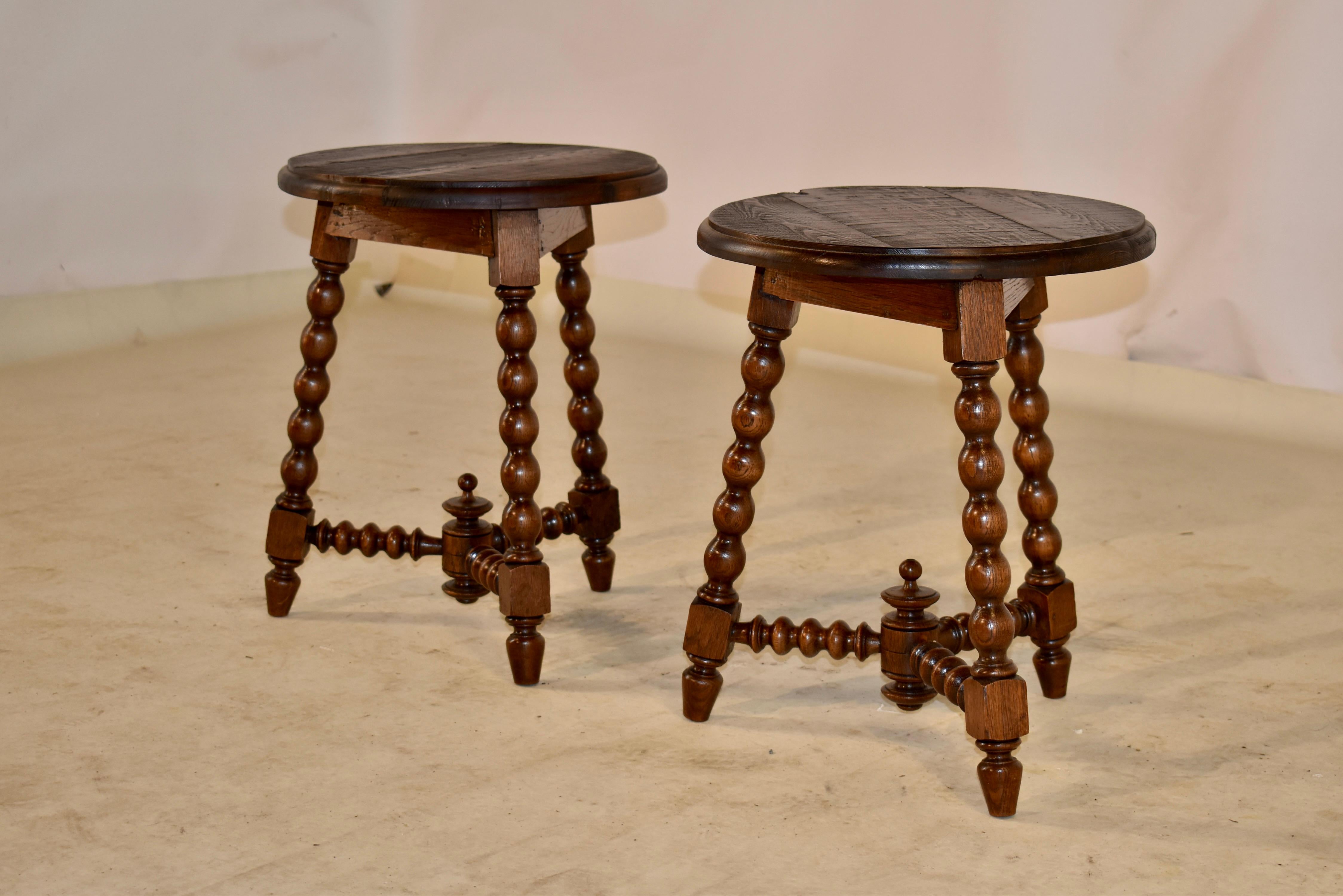 Pair of 19th Century French Turned Stools 1