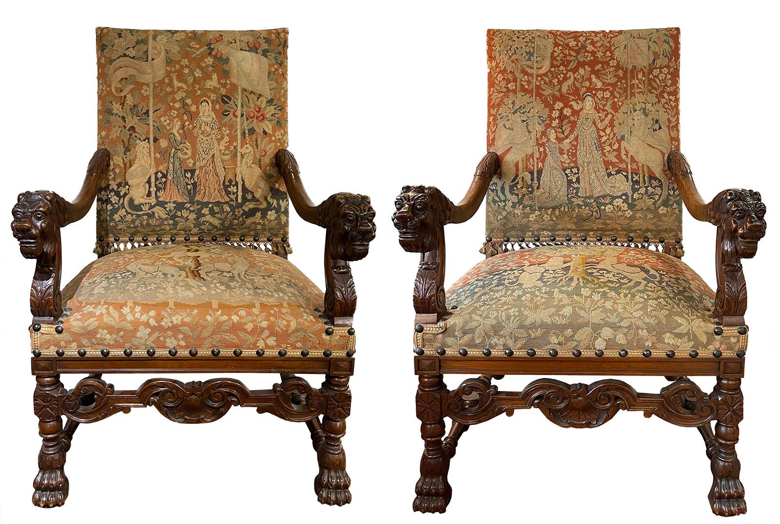 A pair of 19th century French armchairs inspired by 