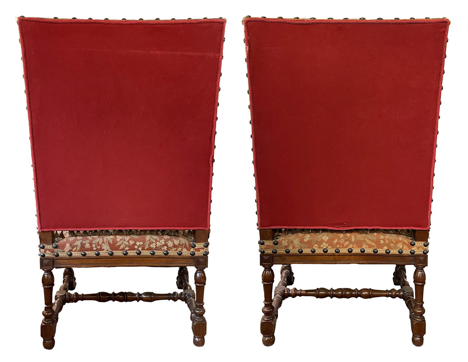 Pair of 19th Century French Unicorn Tapestry Armchairs In Excellent Condition For Sale In Salt Lake City, UT