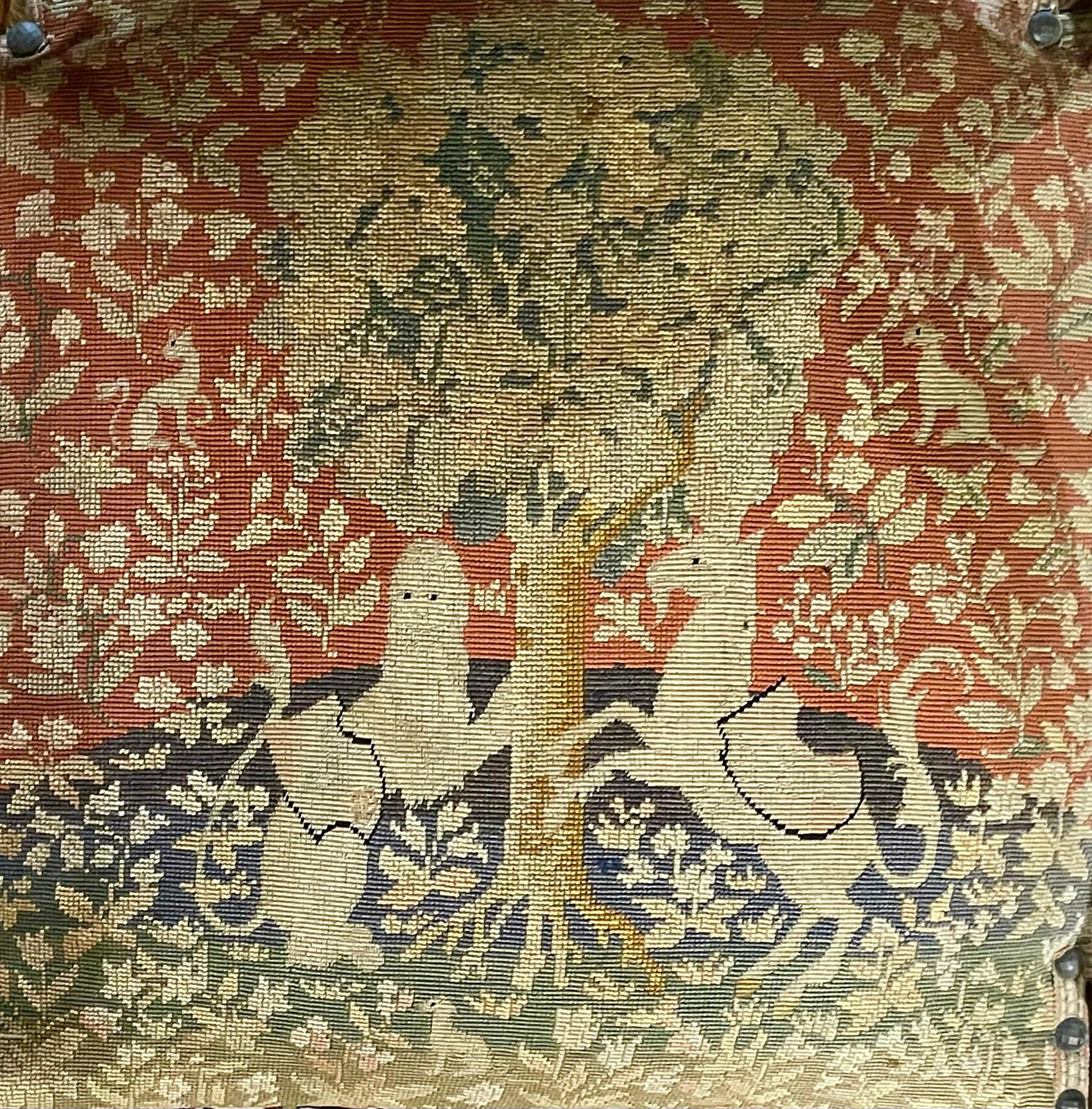 Pair of 19th Century French Unicorn Tapestry Armchairs For Sale 3