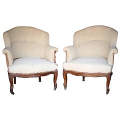 Pair of 19th Century French Unusual Shaped Armchairs