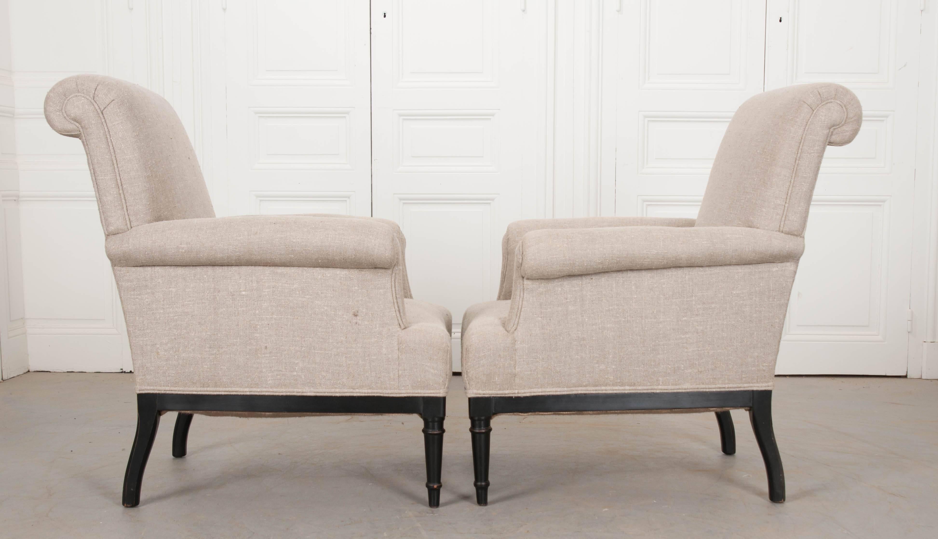 Pair of 19th Century French Upholstered Bergères 2