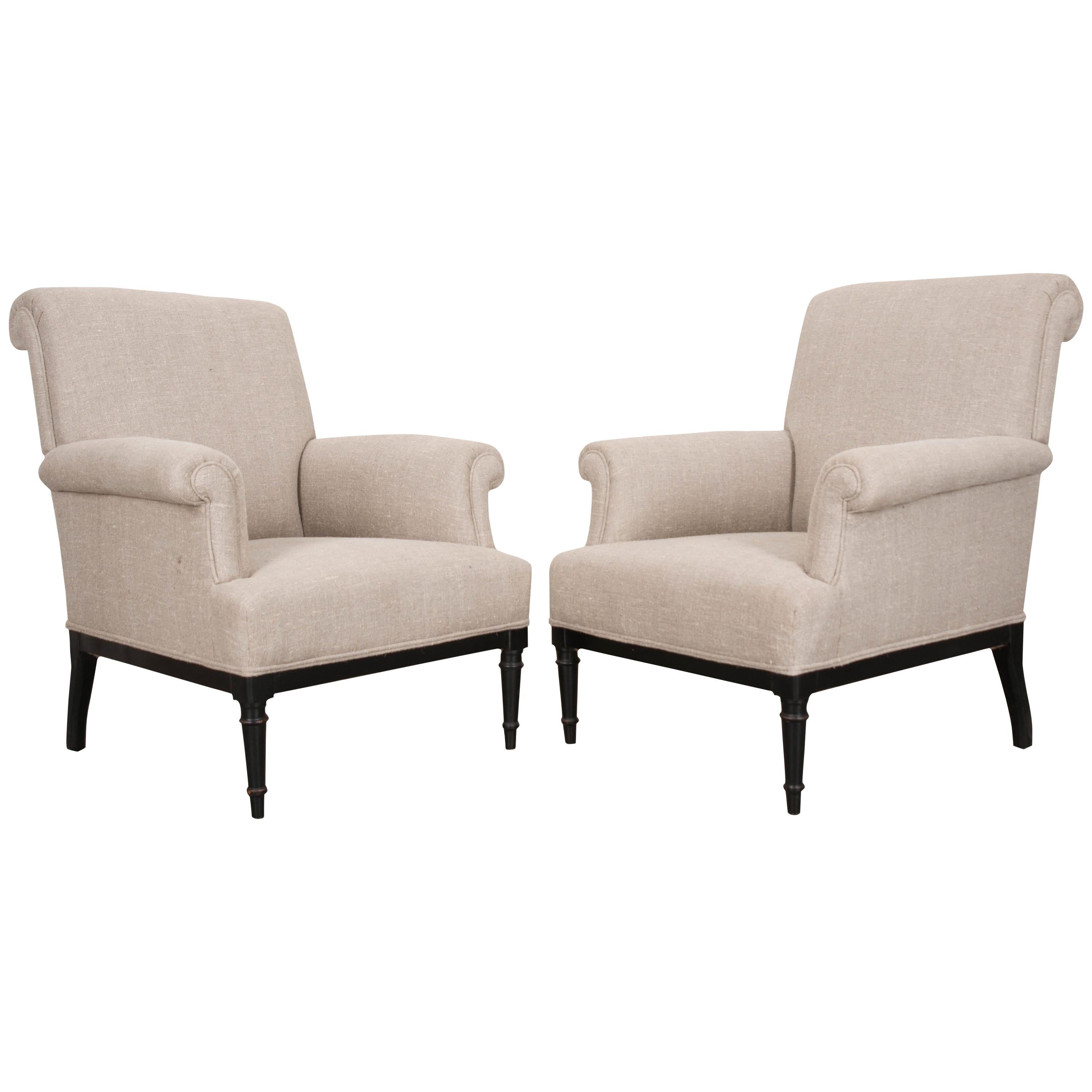 Pair of 19th Century French Upholstered Bergères