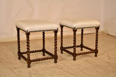 Pair of 19th Century French Upholstered Stools