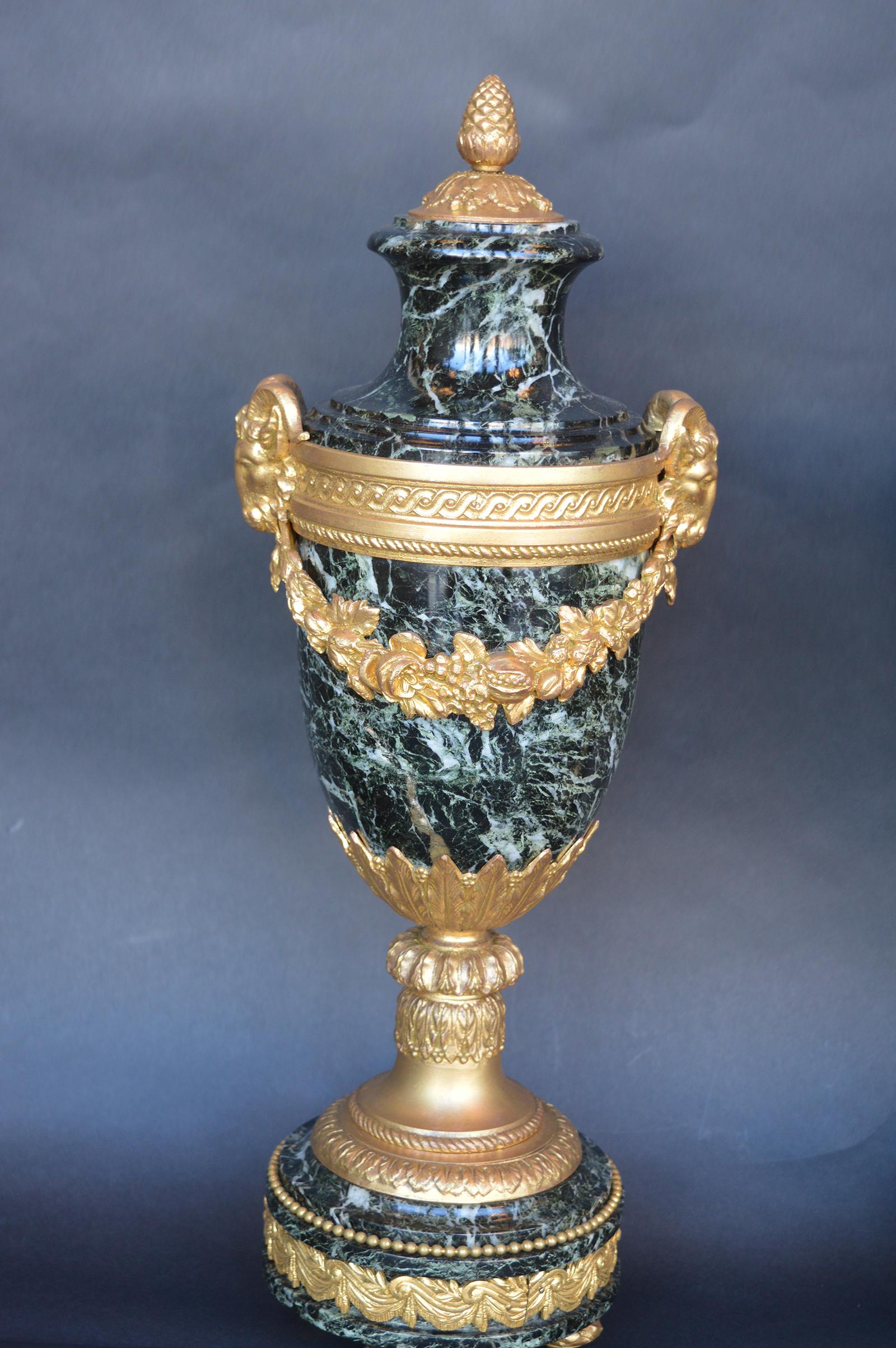 Metal Pair of 19th Century French Urns For Sale