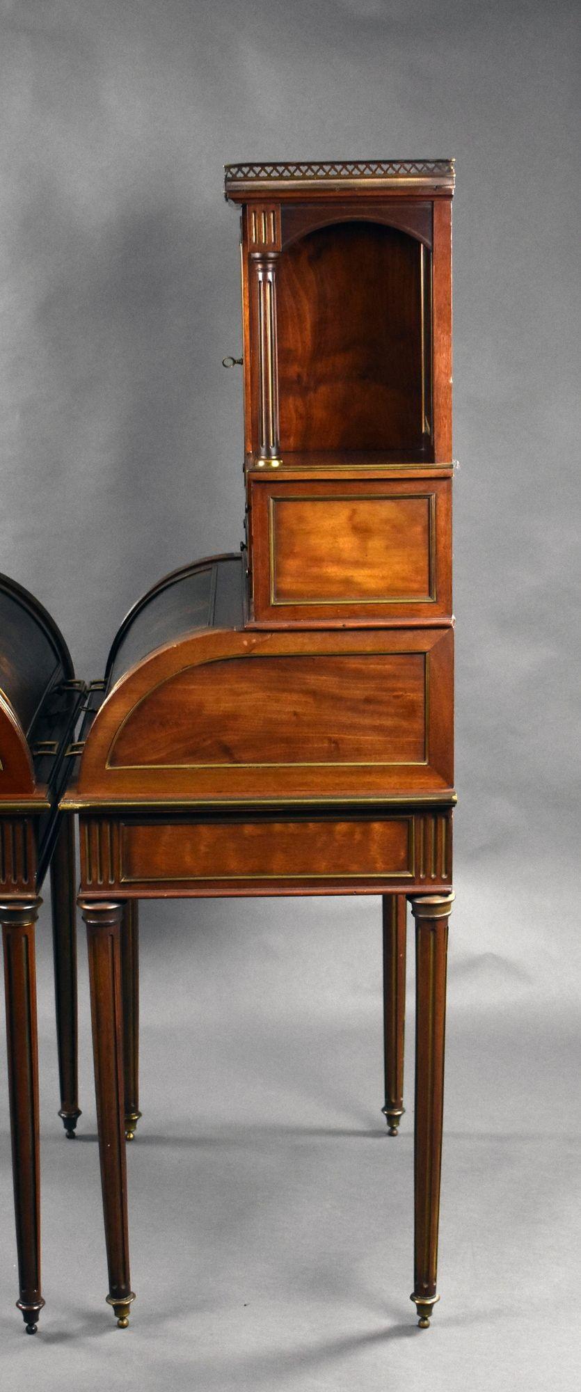 Pair of 19th Century French Vernis Martin Cylinder Top Desks For Sale 8