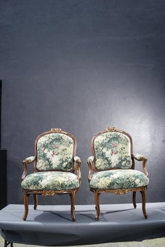 Pair of 19th Century French Walnut Armchairs